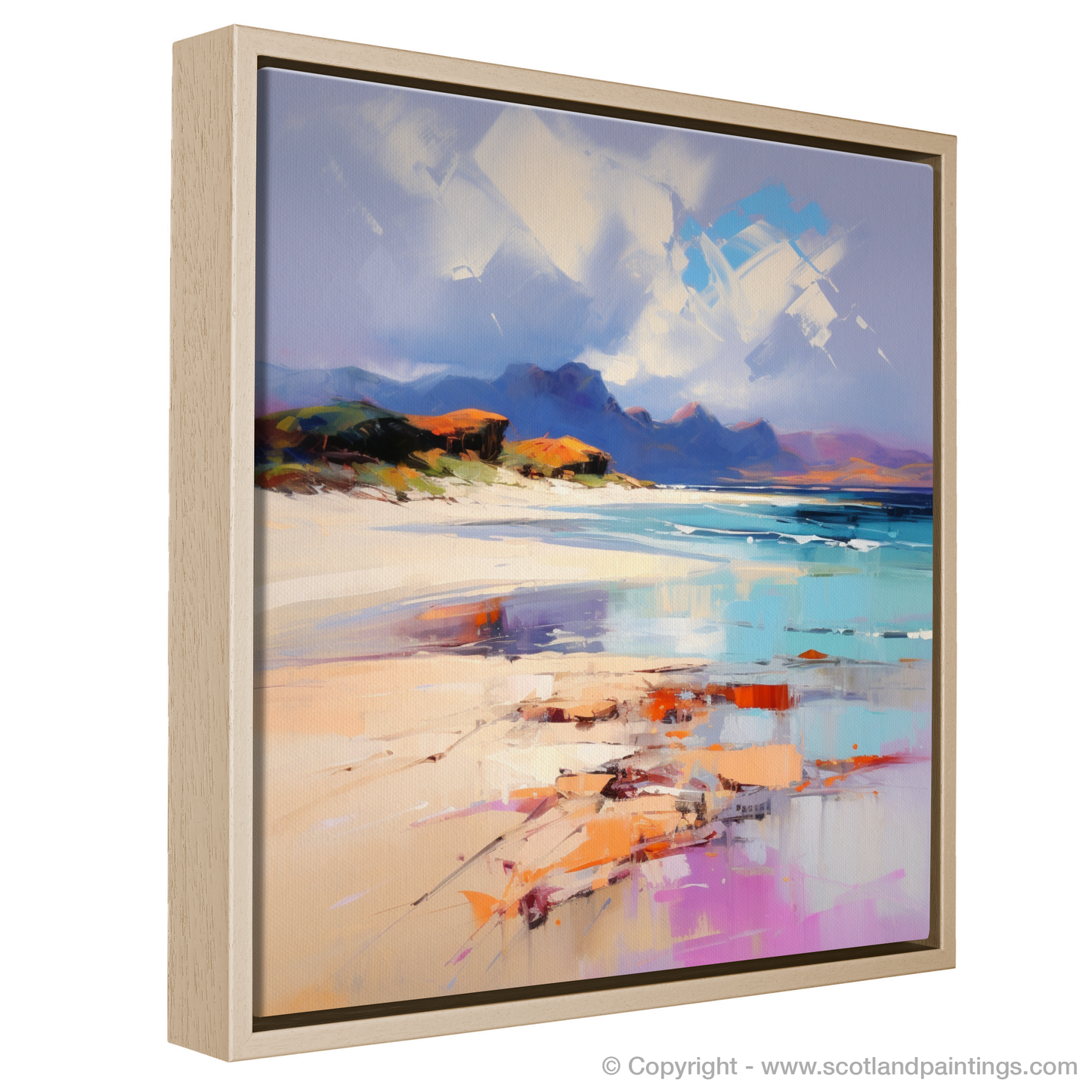 Painting and Art Print of Camusdarach Beach, Arisaig entitled "Camusdarach Beach: An Expressionist Journey into Scotland's Coastal Majesty".