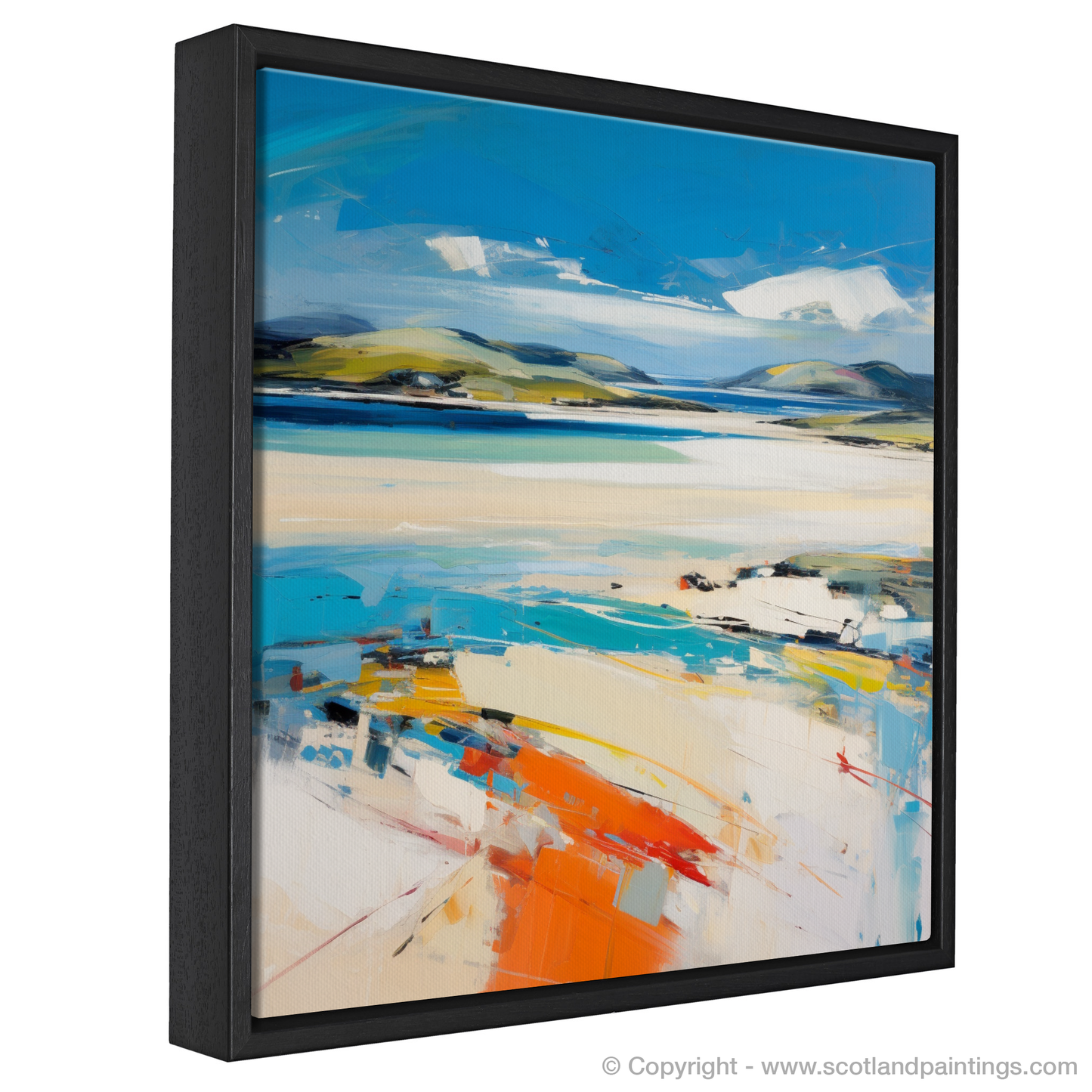 Painting and Art Print of Luskentyre Beach, Isle of Harris entitled "Luskentyre Beach Abstract: A Symphony of Colour and Form".