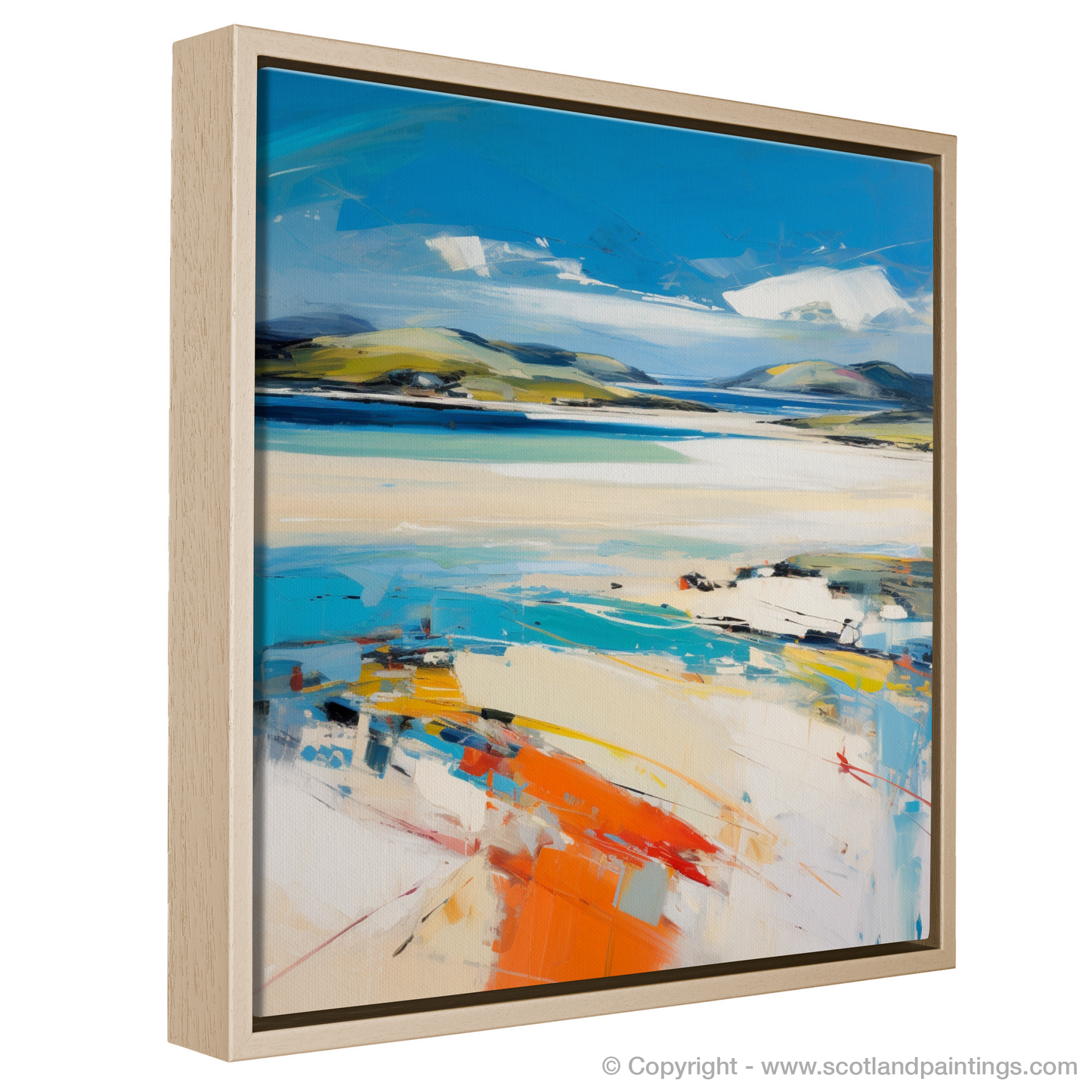 Painting and Art Print of Luskentyre Beach, Isle of Harris entitled "Luskentyre Beach Abstract: A Symphony of Colour and Form".