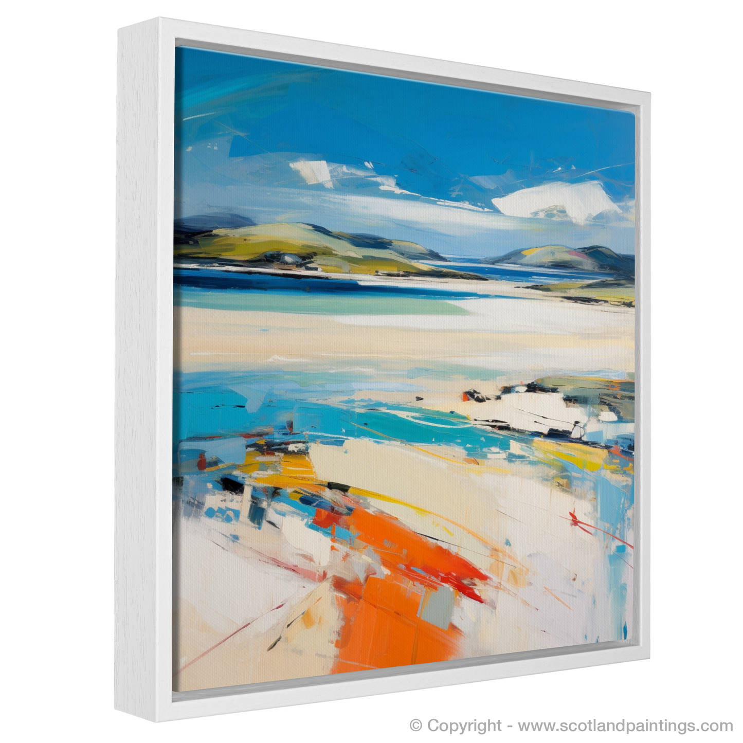 Painting and Art Print of Luskentyre Beach, Isle of Harris entitled "Luskentyre Beach Abstract: A Symphony of Colour and Form".