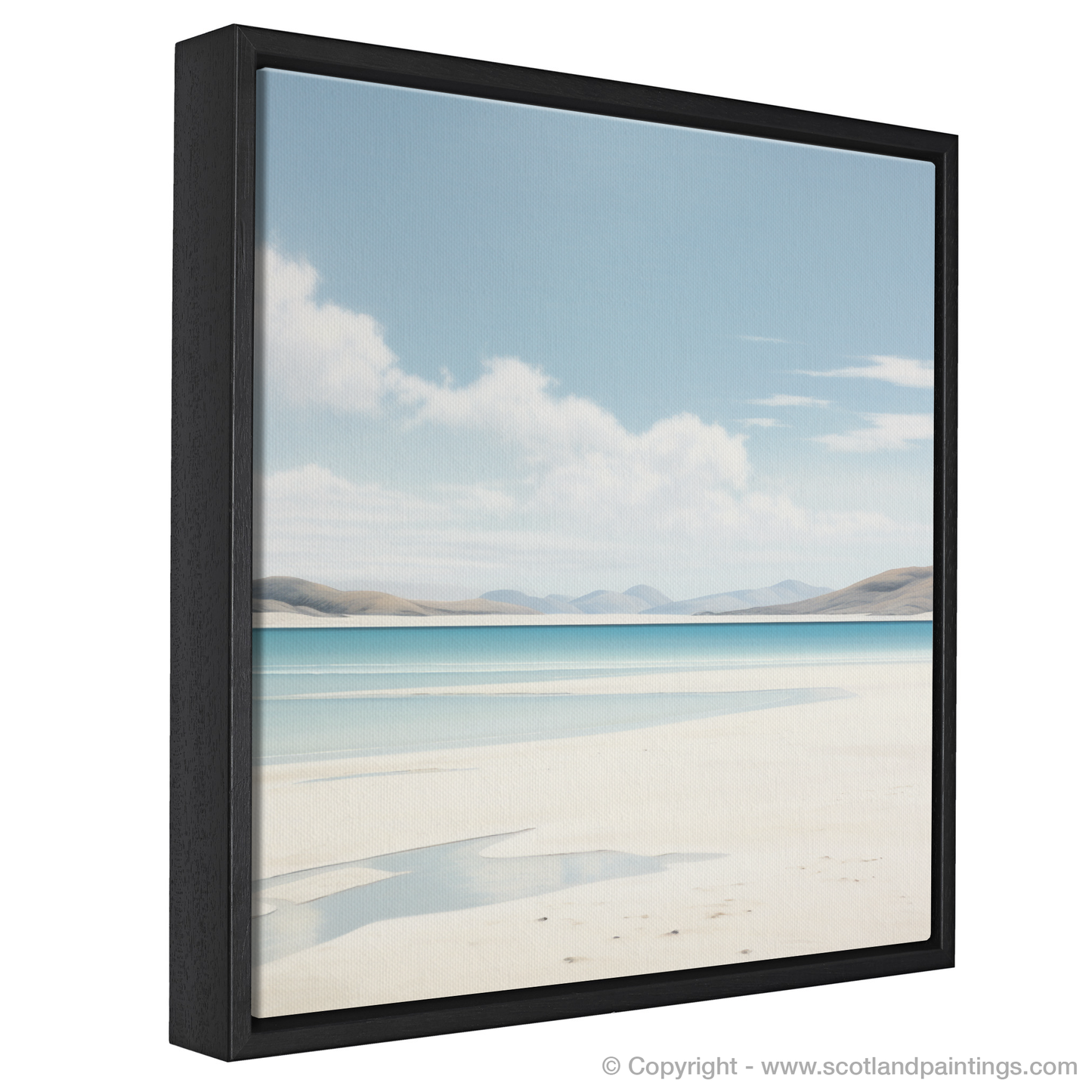 Painting and Art Print of Luskentyre Beach, Isle of Harris entitled "Serenity of Luskentyre Beach: A Minimalist Homage".