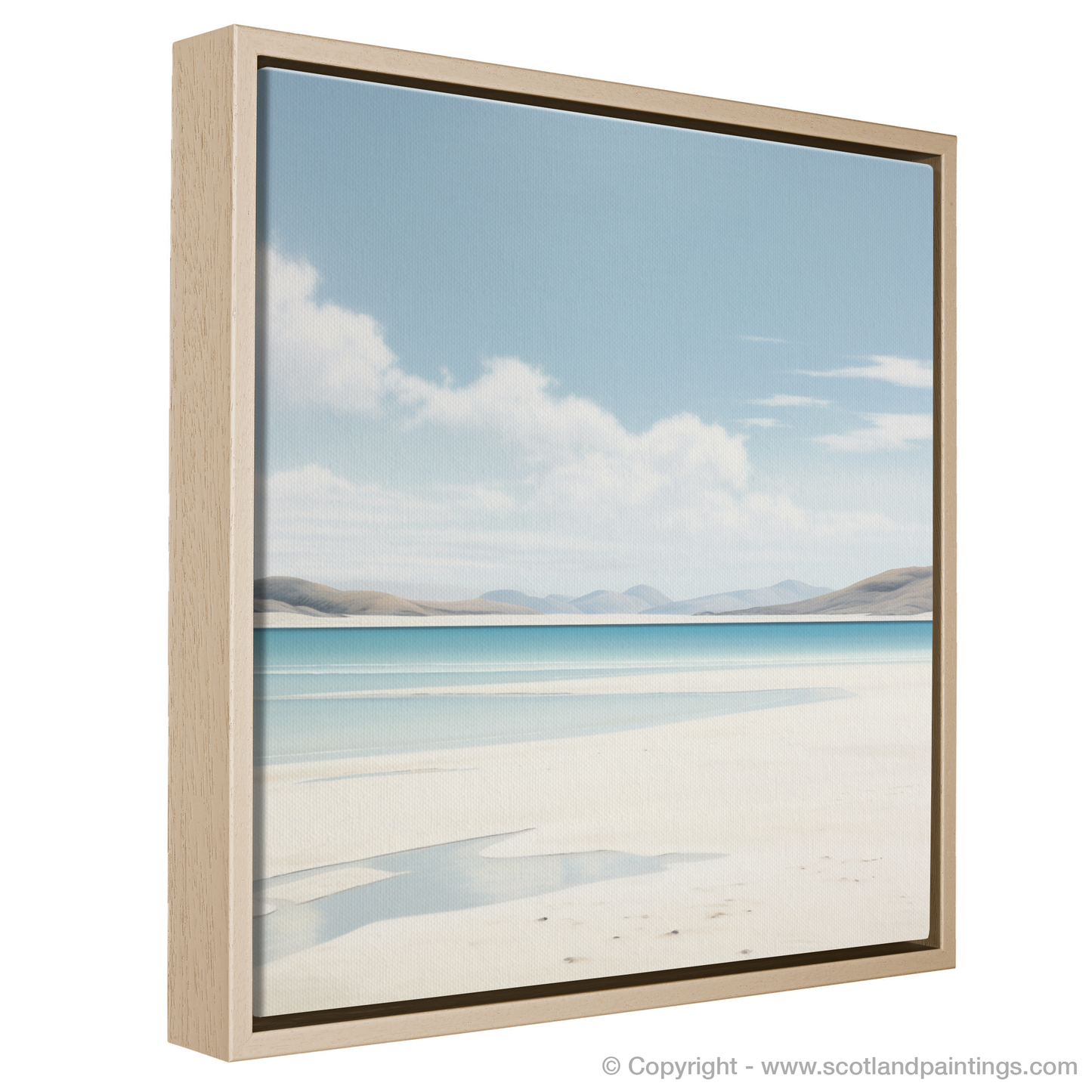 Painting and Art Print of Luskentyre Beach, Isle of Harris entitled "Serenity of Luskentyre Beach: A Minimalist Homage".