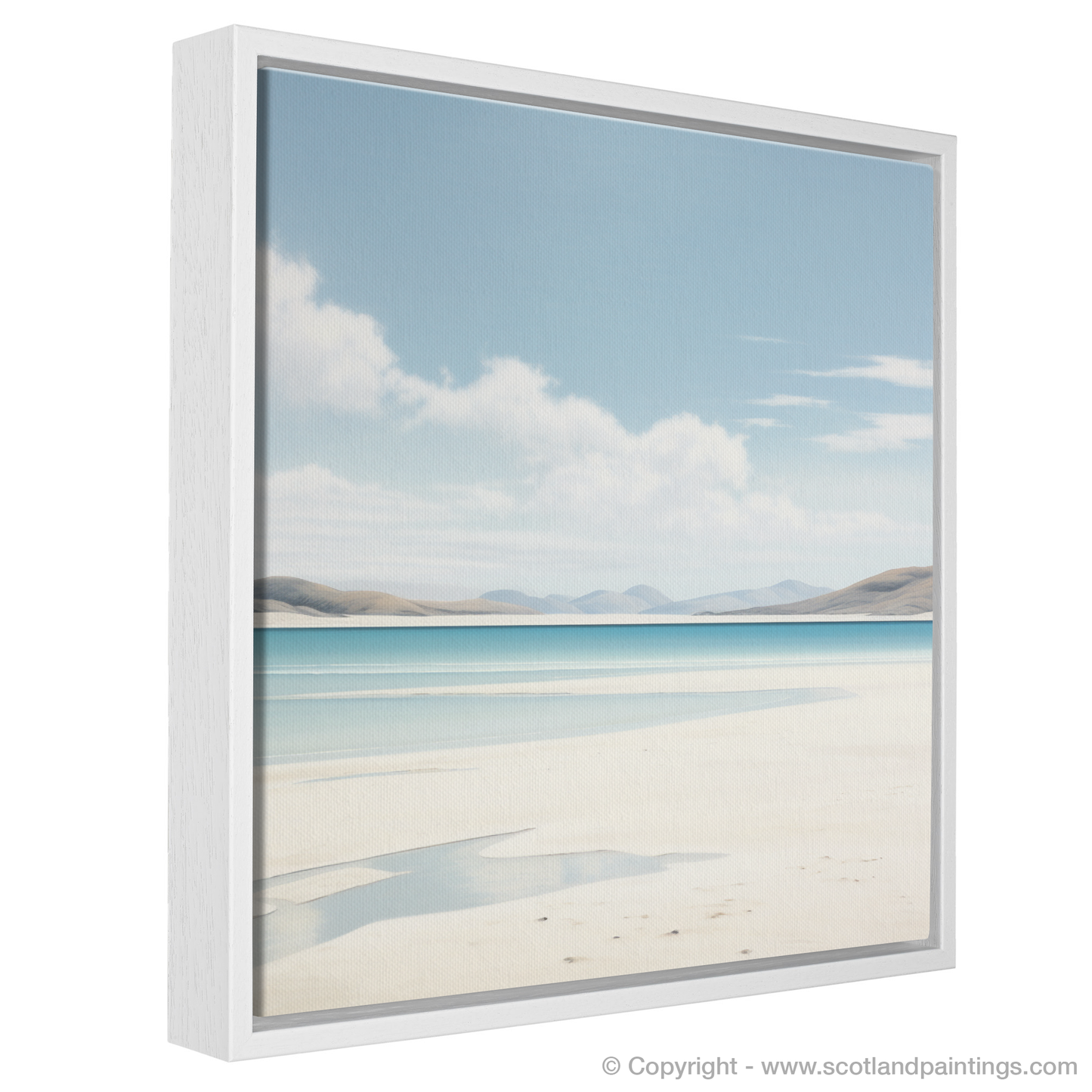 Painting and Art Print of Luskentyre Beach, Isle of Harris entitled "Serenity of Luskentyre Beach: A Minimalist Homage".