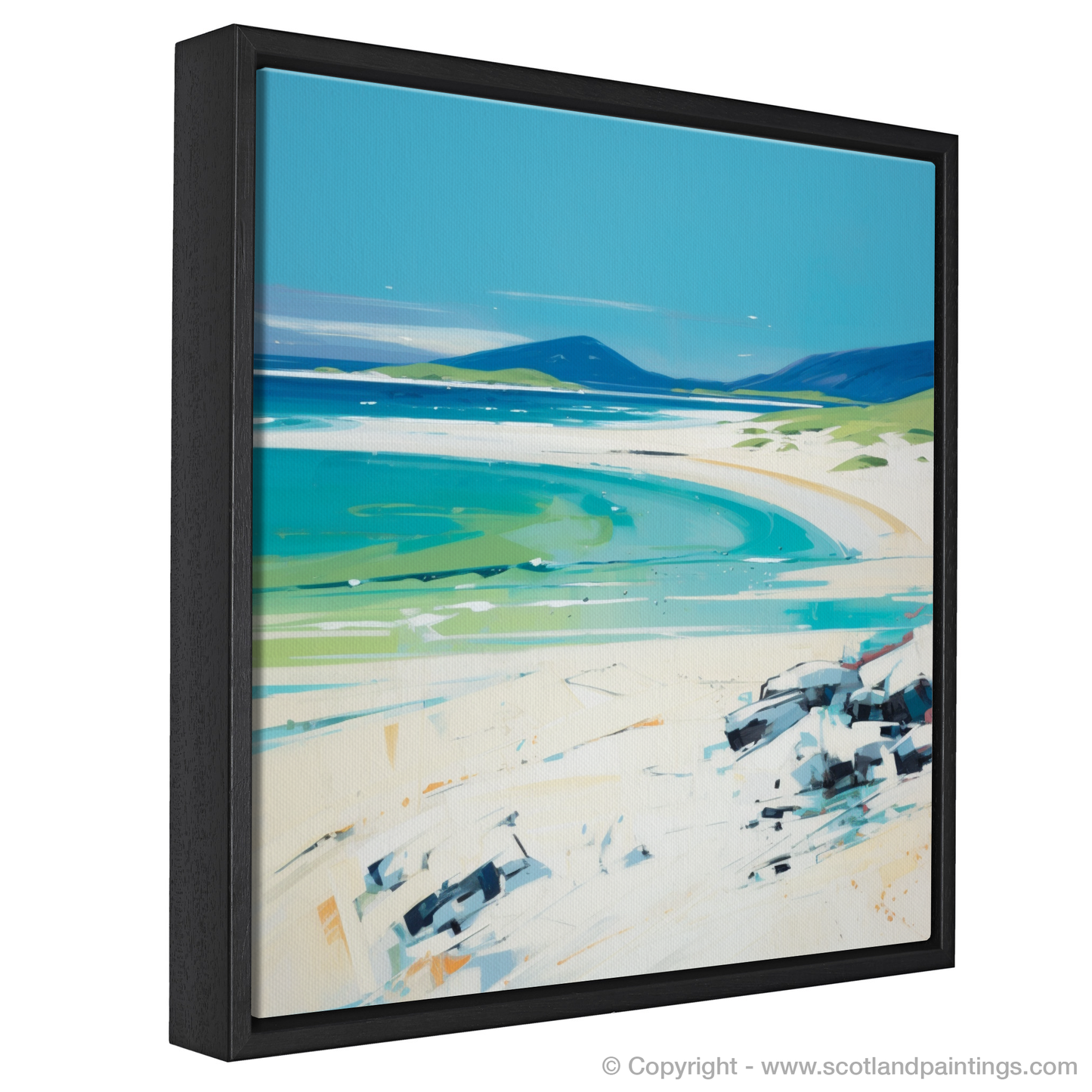 Painting and Art Print of Luskentyre Beach, Isle of Harris entitled "Luskentyre Beach Serenity: A Contemporary Scottish Coastal Treasure".