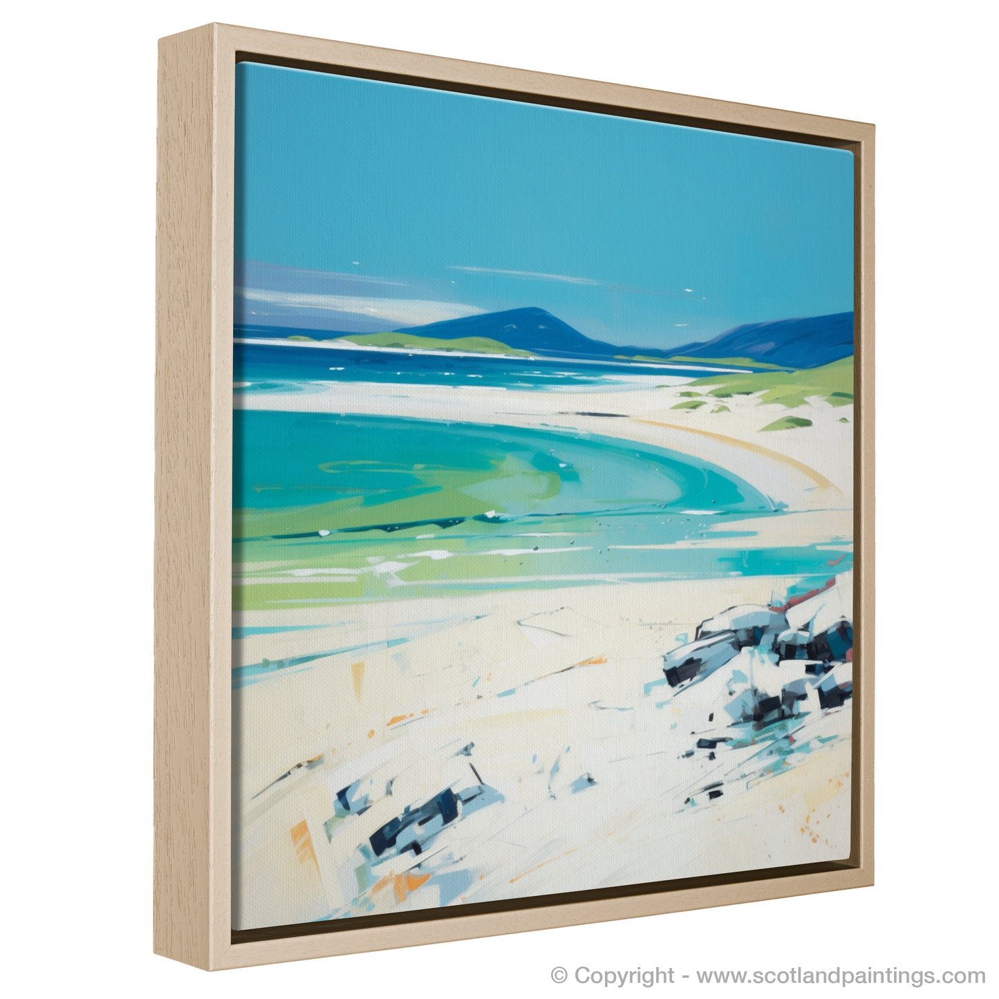Painting and Art Print of Luskentyre Beach, Isle of Harris entitled "Luskentyre Beach Serenity: A Contemporary Scottish Coastal Treasure".