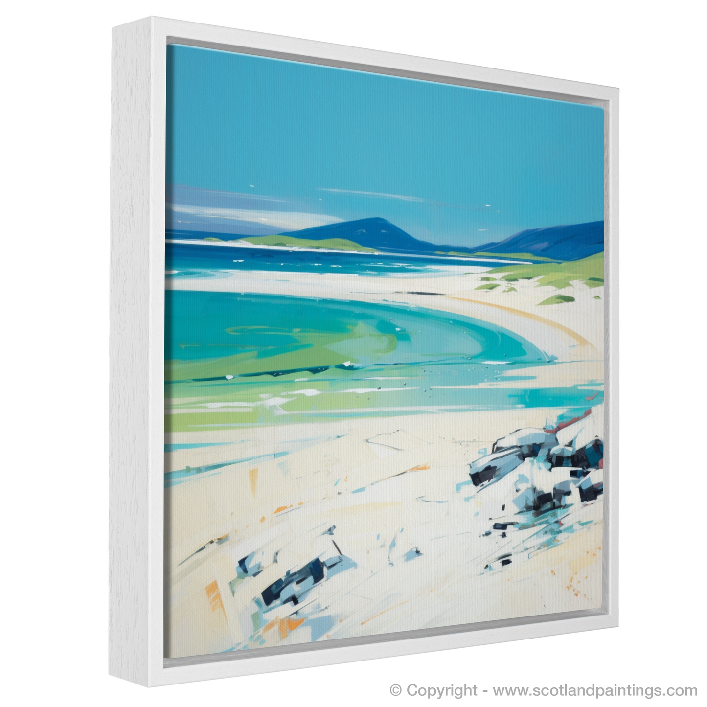 Painting and Art Print of Luskentyre Beach, Isle of Harris entitled "Luskentyre Beach Serenity: A Contemporary Scottish Coastal Treasure".