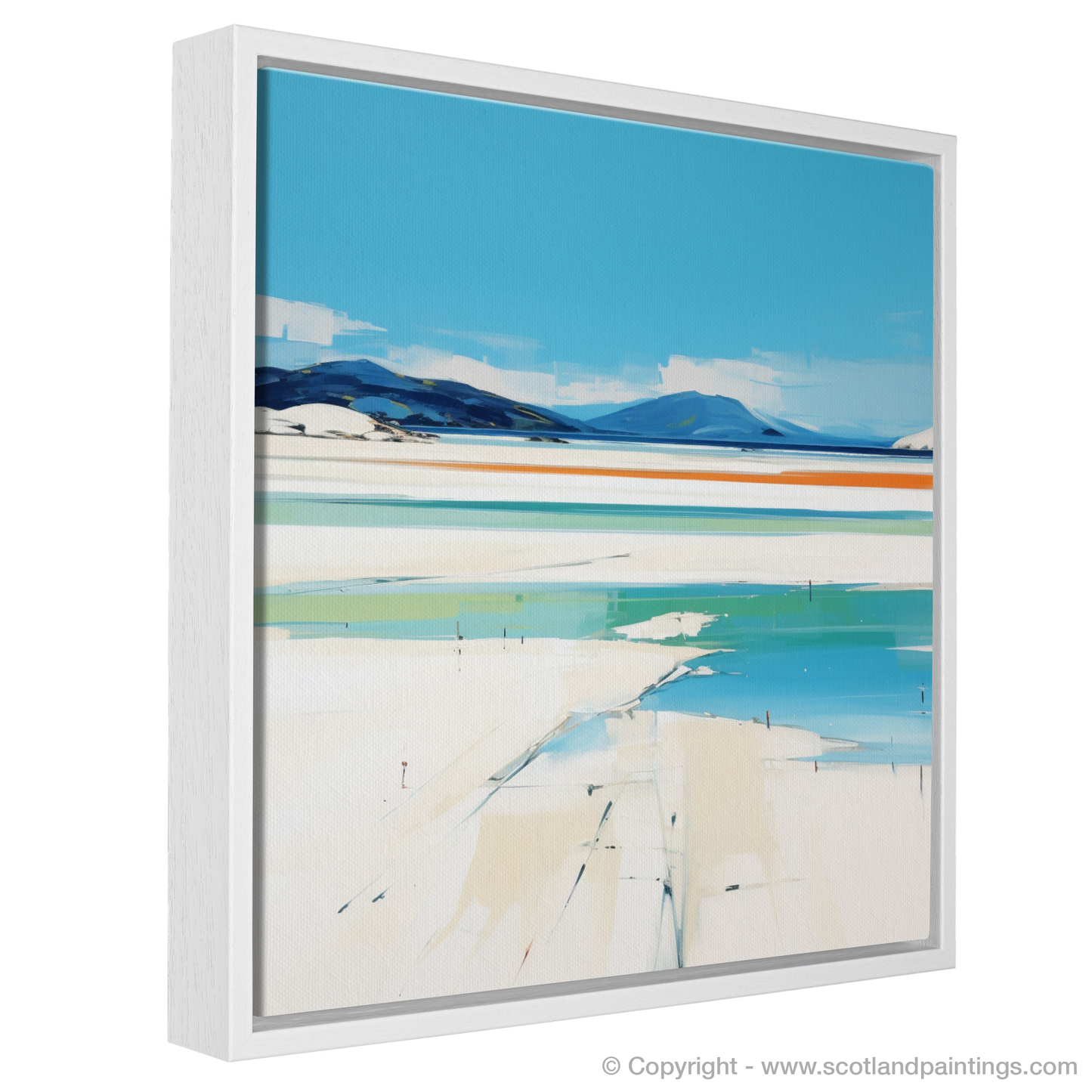 Painting and Art Print of Luskentyre Beach, Isle of Harris entitled "Sweeping Serenity: Luskentyre Beach Contemporary Art Piece".