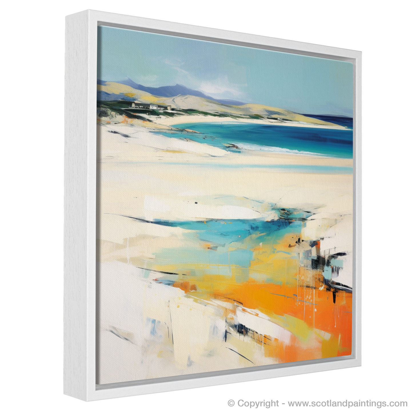 Painting and Art Print of Luskentyre Beach, Isle of Harris entitled "Ethereal Shores: An Abstract Impressionist Tribute to Luskentyre Beach".