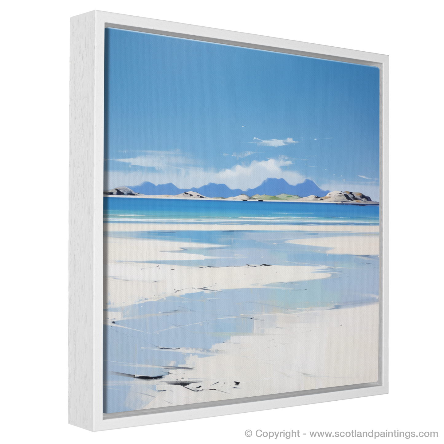 Painting and Art Print of Camusdarach Beach, Arisaig entitled "Camusdarach Tranquility: A Minimalist Ode to Scottish Shores".