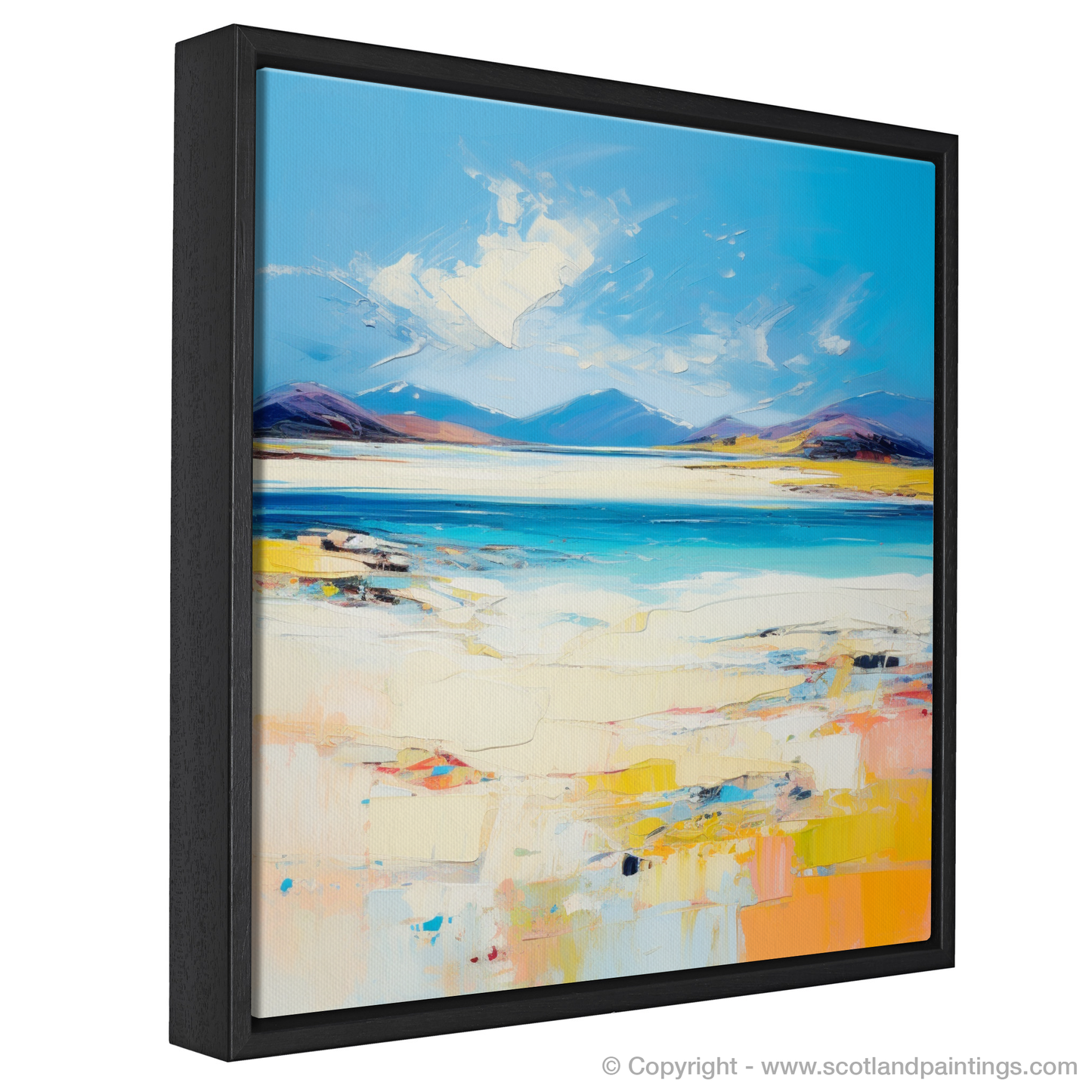 Painting and Art Print of Luskentyre Beach, Isle of Harris entitled "Luskentyre Beach: An Abstract Ode to the Hebrides".