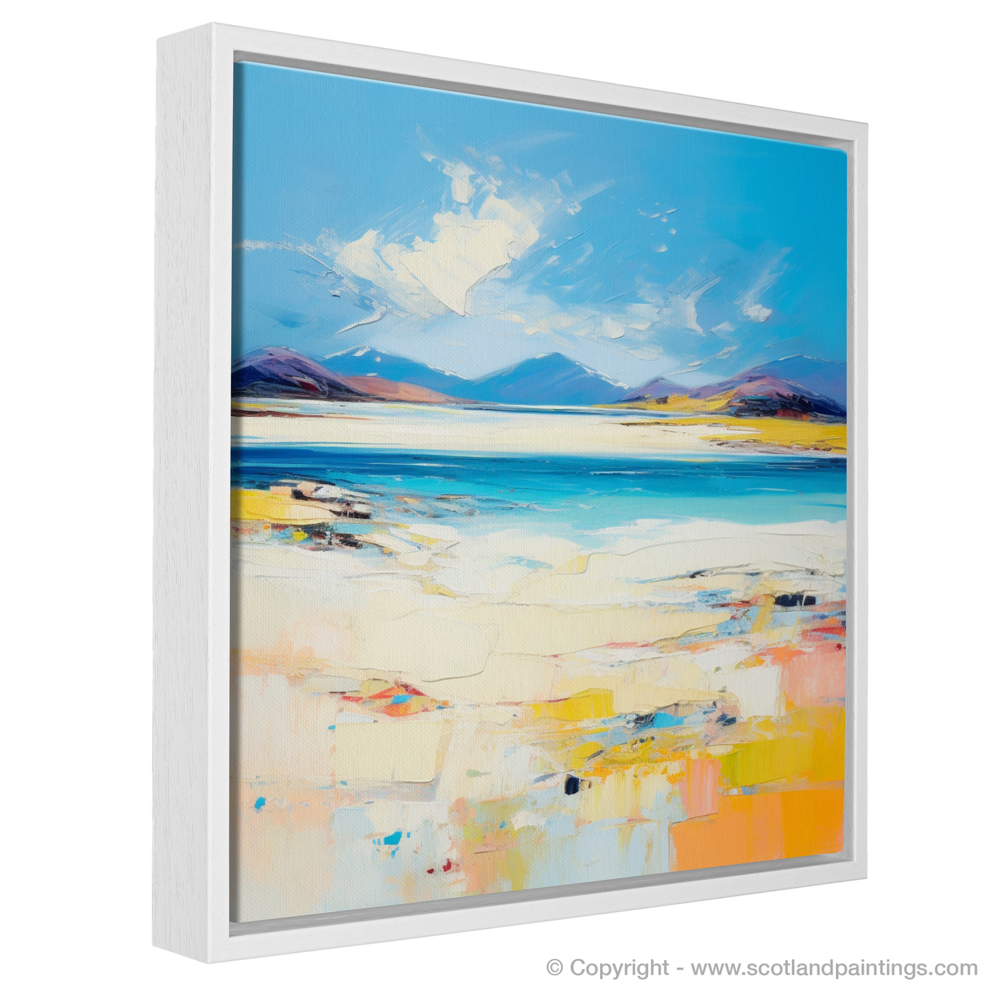 Painting and Art Print of Luskentyre Beach, Isle of Harris entitled "Luskentyre Beach: An Abstract Ode to the Hebrides".