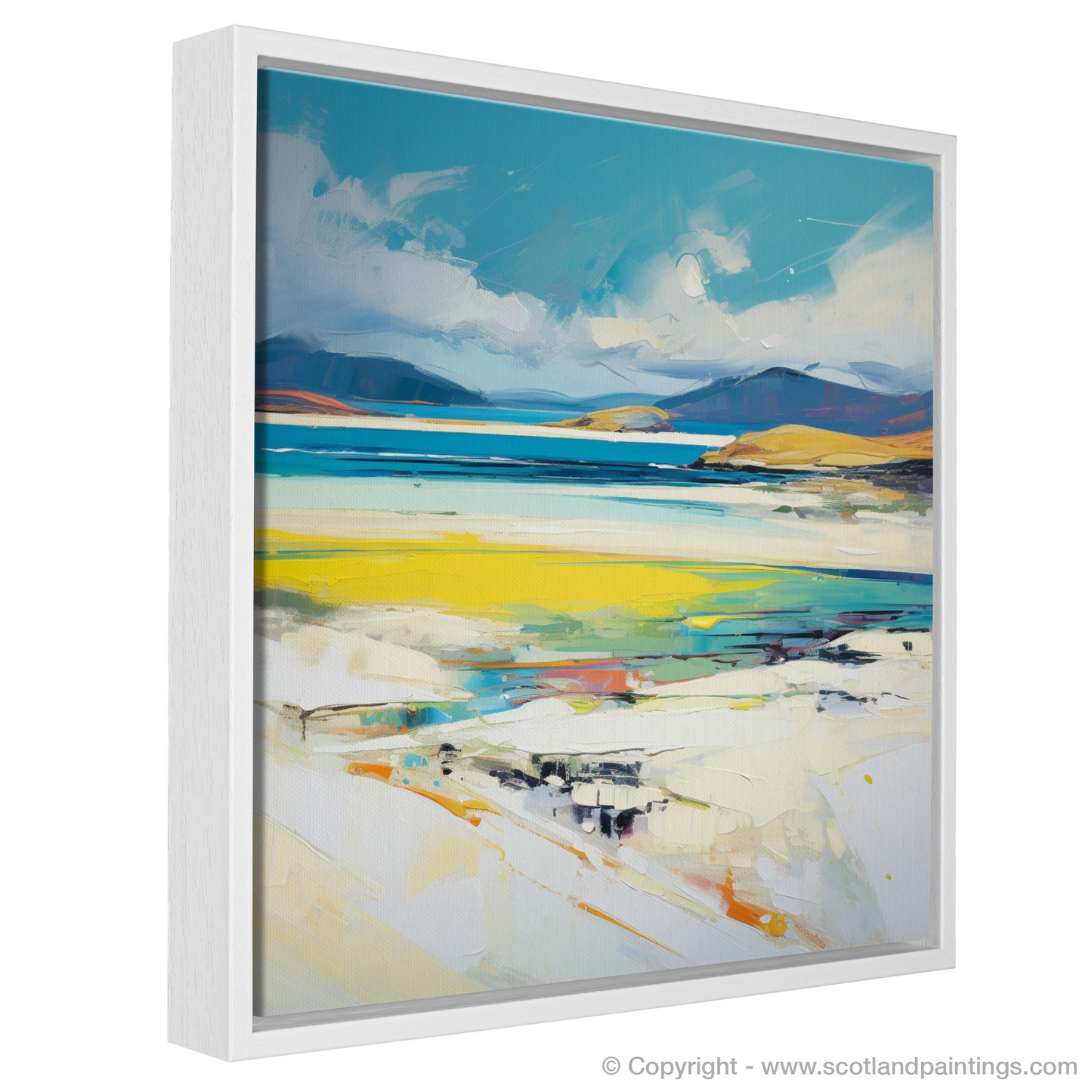 Painting and Art Print of Luskentyre Beach, Isle of Harris entitled "Luskentyre Impressions: An Abstract Ode to Hebridean Shores".