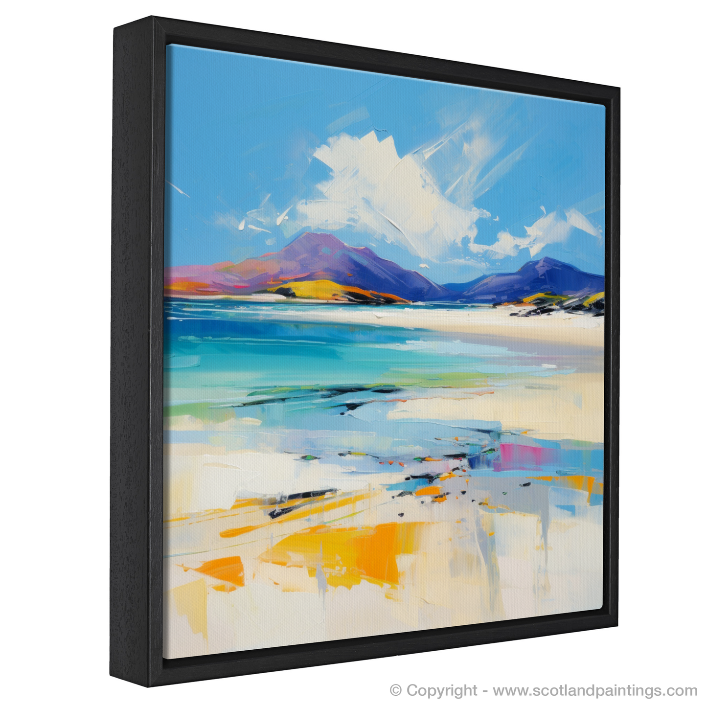 Painting and Art Print of Luskentyre Beach, Isle of Harris entitled "Luskentyre Beach Symphony: An Abstract Expressionist Ode to Wild Scottish Shores".