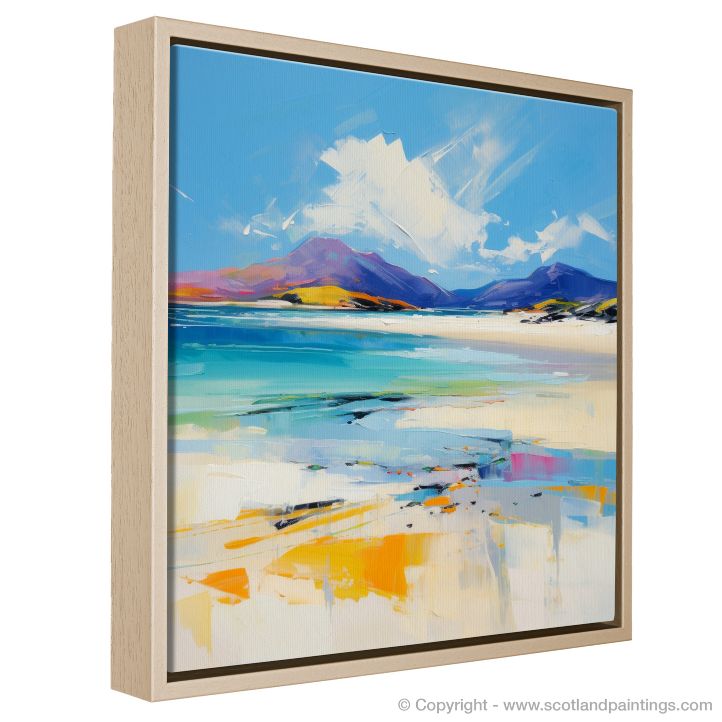 Painting and Art Print of Luskentyre Beach, Isle of Harris entitled "Luskentyre Beach Symphony: An Abstract Expressionist Ode to Wild Scottish Shores".