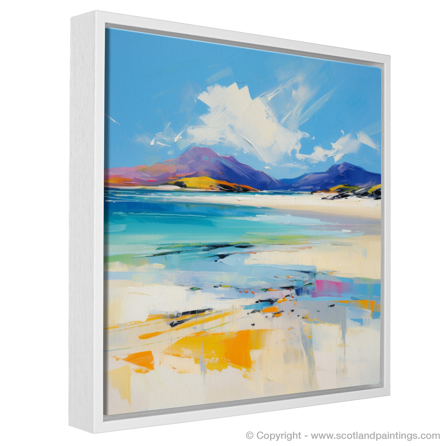 Painting and Art Print of Luskentyre Beach, Isle of Harris entitled "Luskentyre Beach Symphony: An Abstract Expressionist Ode to Wild Scottish Shores".