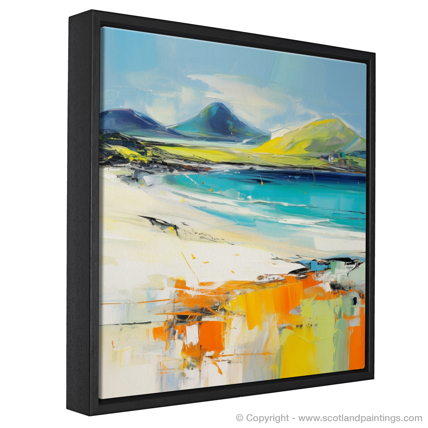 Painting and Art Print of Luskentyre Beach, Isle of Harris entitled "Luskentyre Beach Resonance: An Abstract Ode to Scottish Shores".
