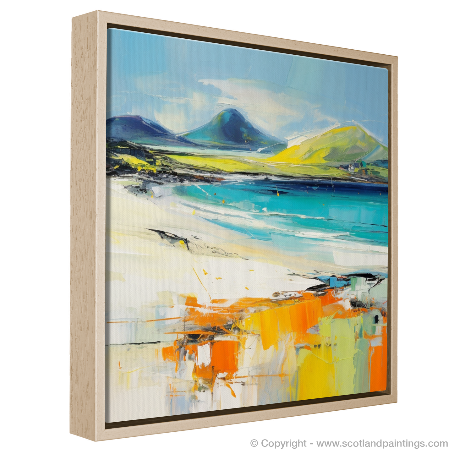 Painting and Art Print of Luskentyre Beach, Isle of Harris entitled "Luskentyre Beach Resonance: An Abstract Ode to Scottish Shores".