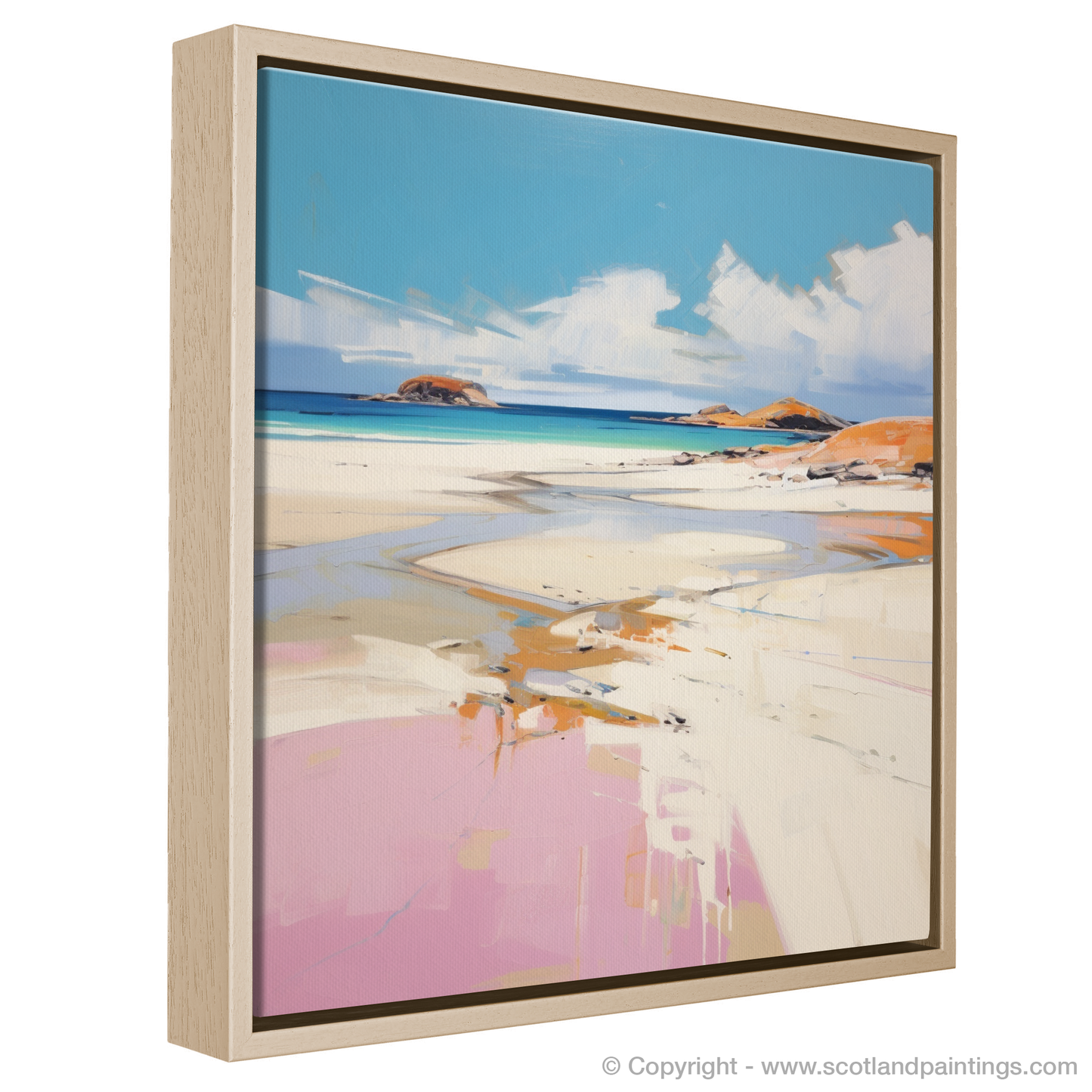 Painting and Art Print of Camusdarach Beach, Arisaig entitled "Contemporary Camusdarach: A Vivid Journey to Arisaig's Shores".