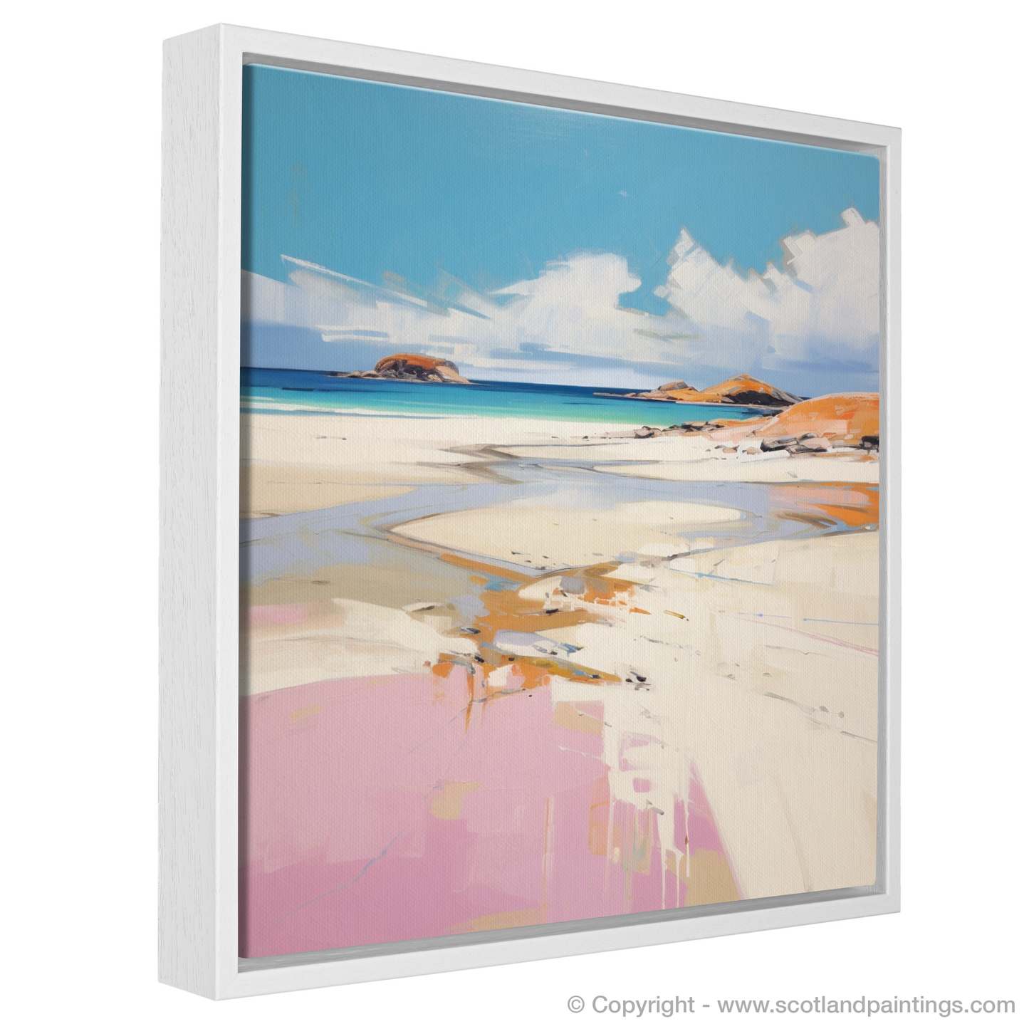 Painting and Art Print of Camusdarach Beach, Arisaig entitled "Contemporary Camusdarach: A Vivid Journey to Arisaig's Shores".