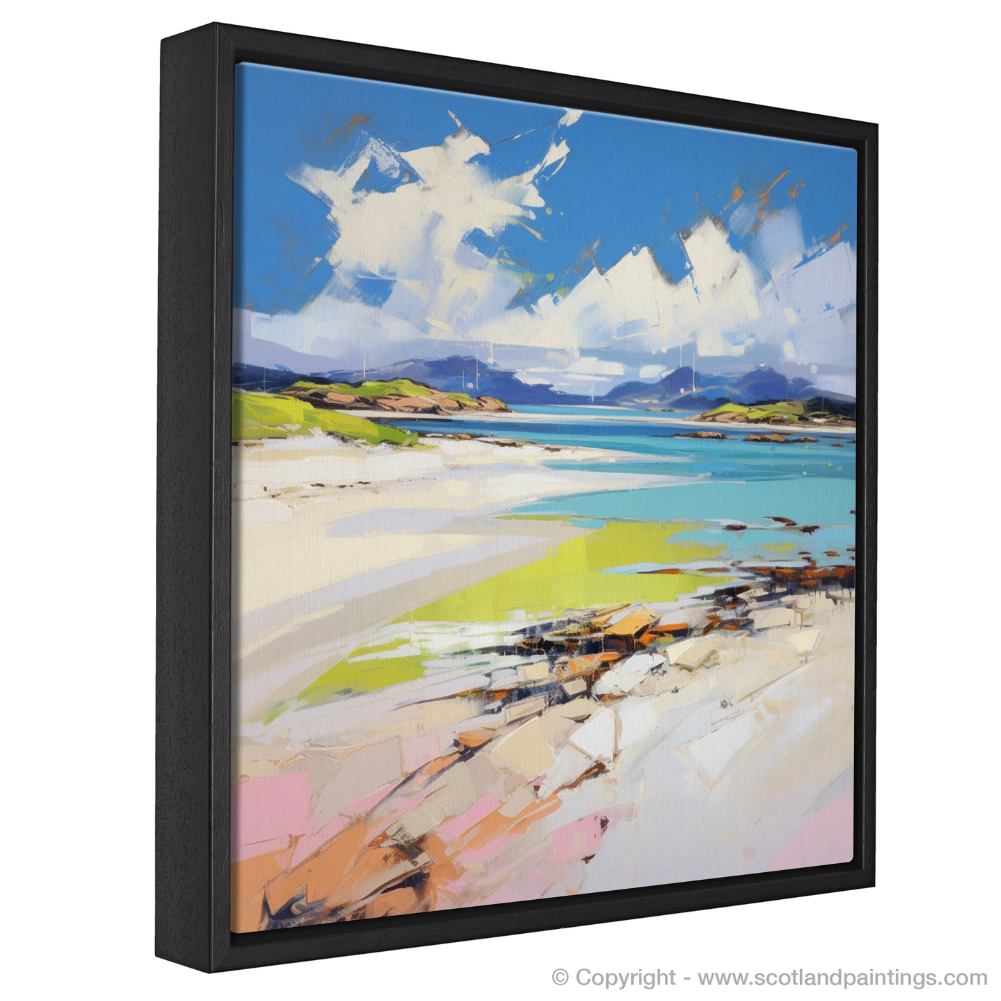 Painting and Art Print of Camusdarach Beach, Arisaig entitled "Contemporary Serenity: Camusdarach Beach Escape".