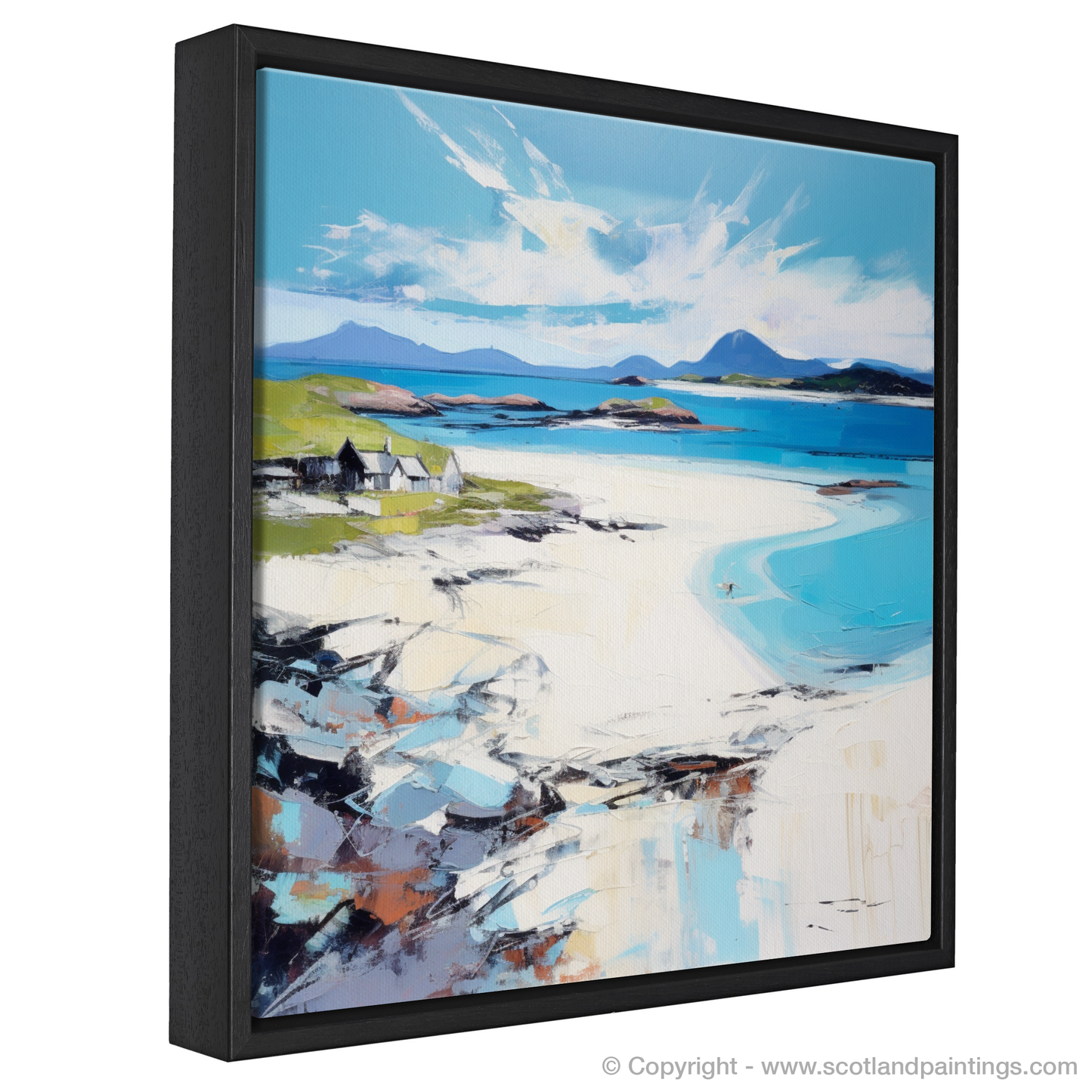 Painting and Art Print of Camusdarach Beach, Arisaig entitled "Whispers of Camusdarach: An Abstract Impressionist Ode to the Scottish Coast".