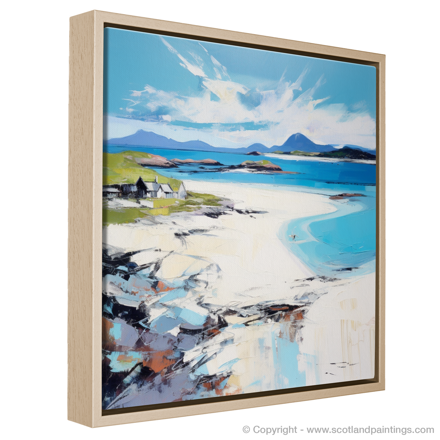 Painting and Art Print of Camusdarach Beach, Arisaig entitled "Whispers of Camusdarach: An Abstract Impressionist Ode to the Scottish Coast".