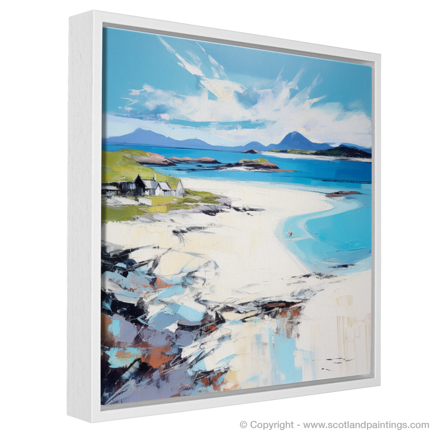 Painting and Art Print of Camusdarach Beach, Arisaig entitled "Whispers of Camusdarach: An Abstract Impressionist Ode to the Scottish Coast".