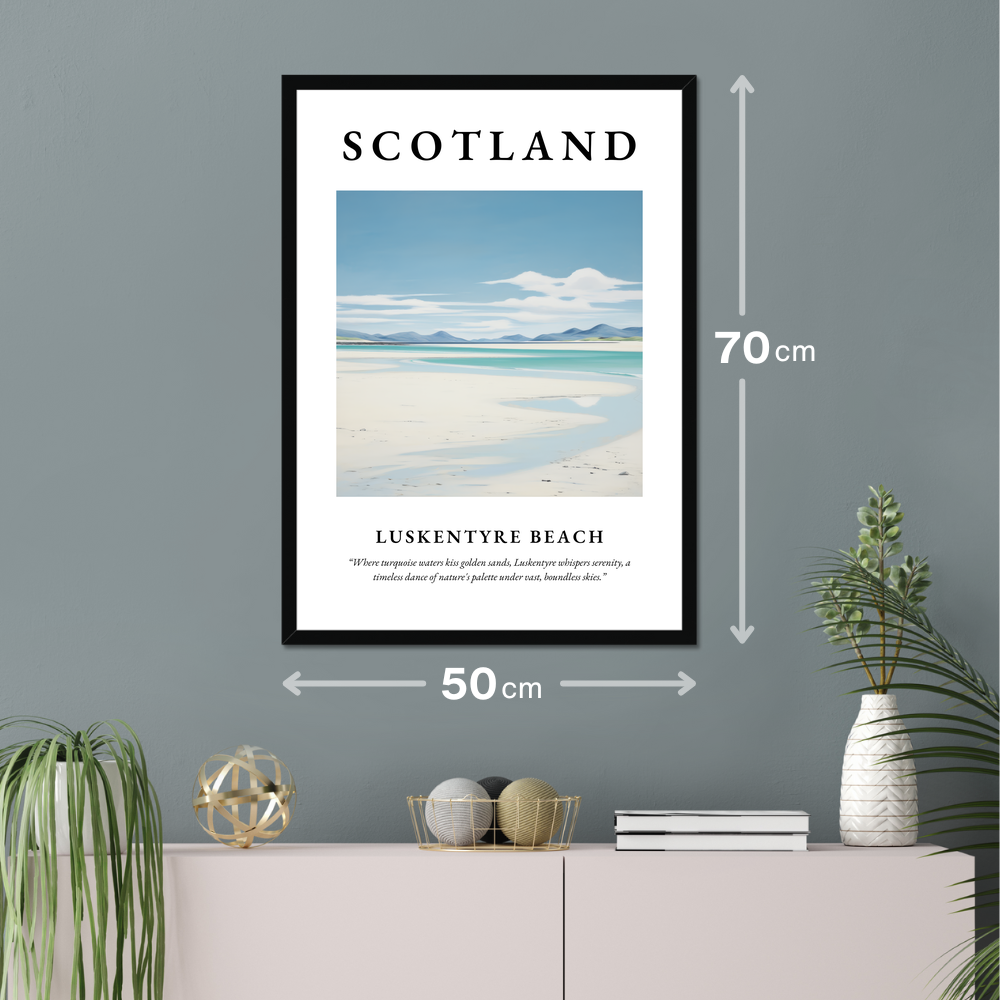 Poster of Luskentyre Beach hanging on a wall