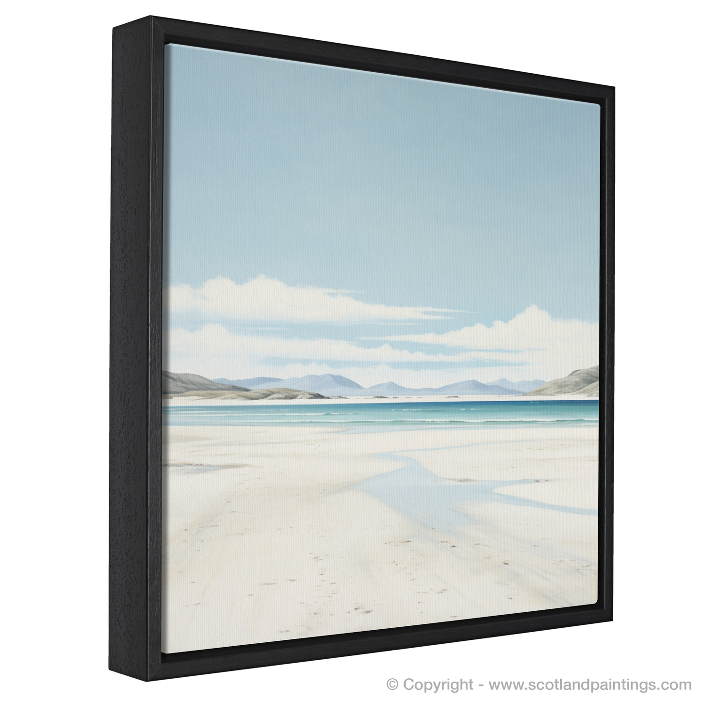 Painting and Art Print of Luskentyre Beach, Isle of Harris entitled "Minimalist Serenity: Luskentyre Beach Inspiration".