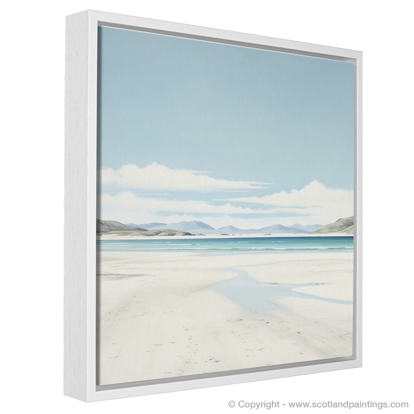 Painting and Art Print of Luskentyre Beach, Isle of Harris entitled "Minimalist Serenity: Luskentyre Beach Inspiration".