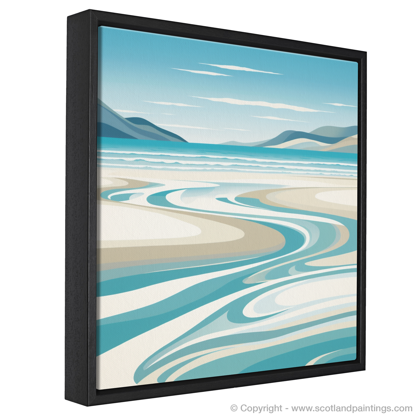 Painting and Art Print of Luskentyre Beach, Isle of Harris entitled "Serenity of Luskentyre: An Abstract Coastal Symphony".