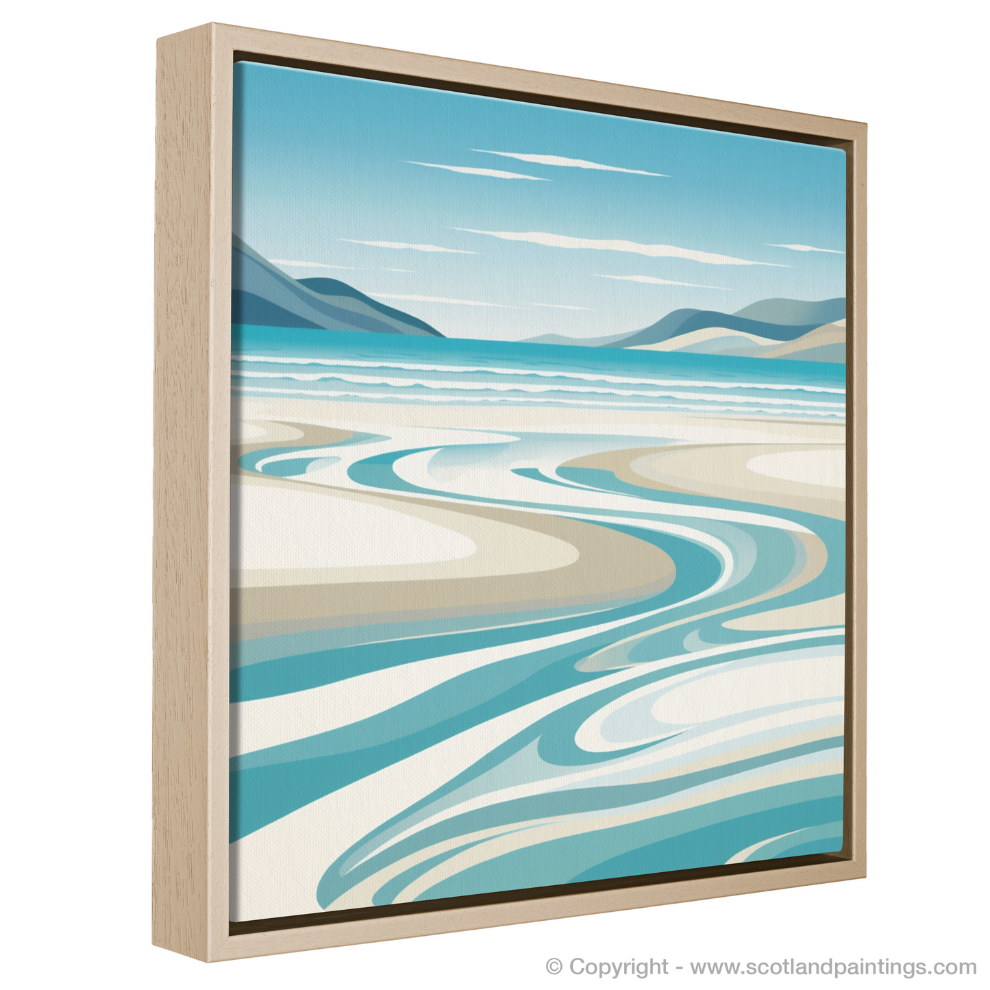 Painting and Art Print of Luskentyre Beach, Isle of Harris entitled "Serenity of Luskentyre: An Abstract Coastal Symphony".