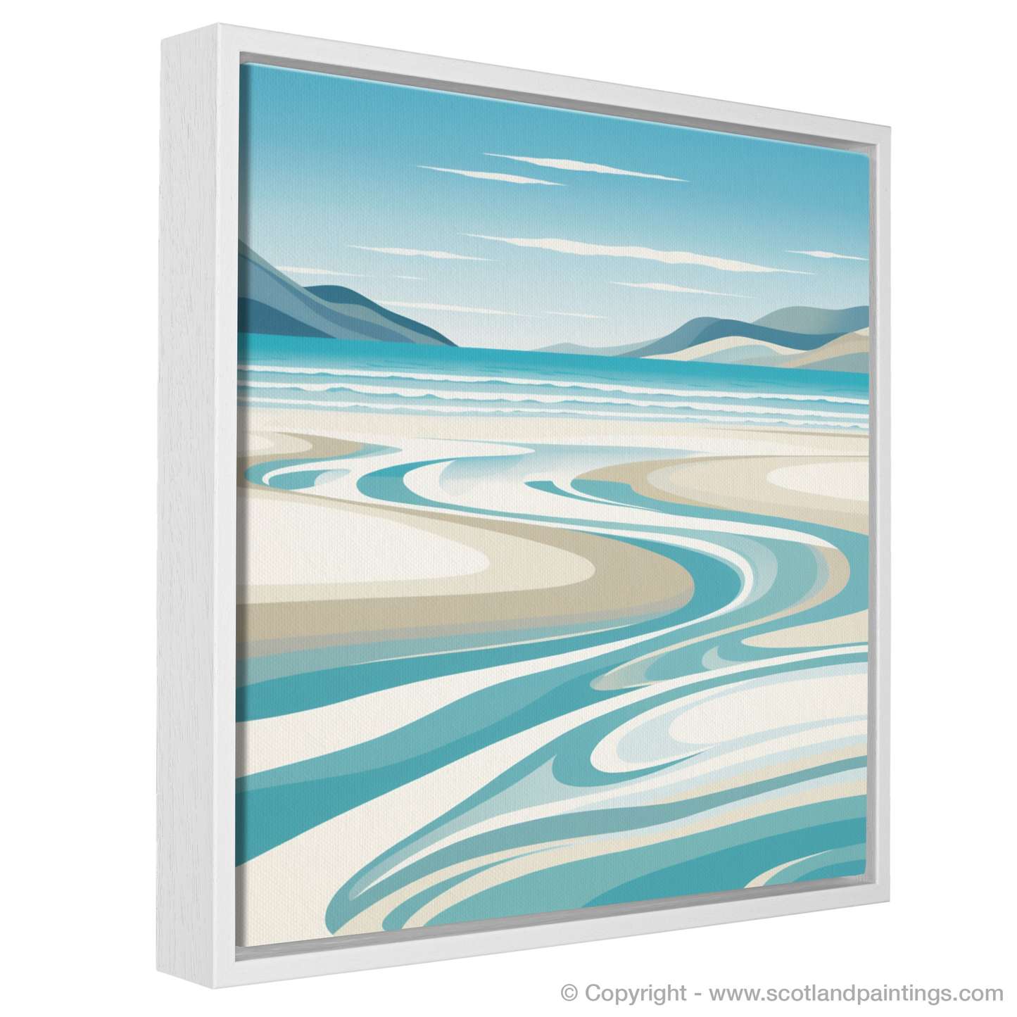 Painting and Art Print of Luskentyre Beach, Isle of Harris entitled "Serenity of Luskentyre: An Abstract Coastal Symphony".