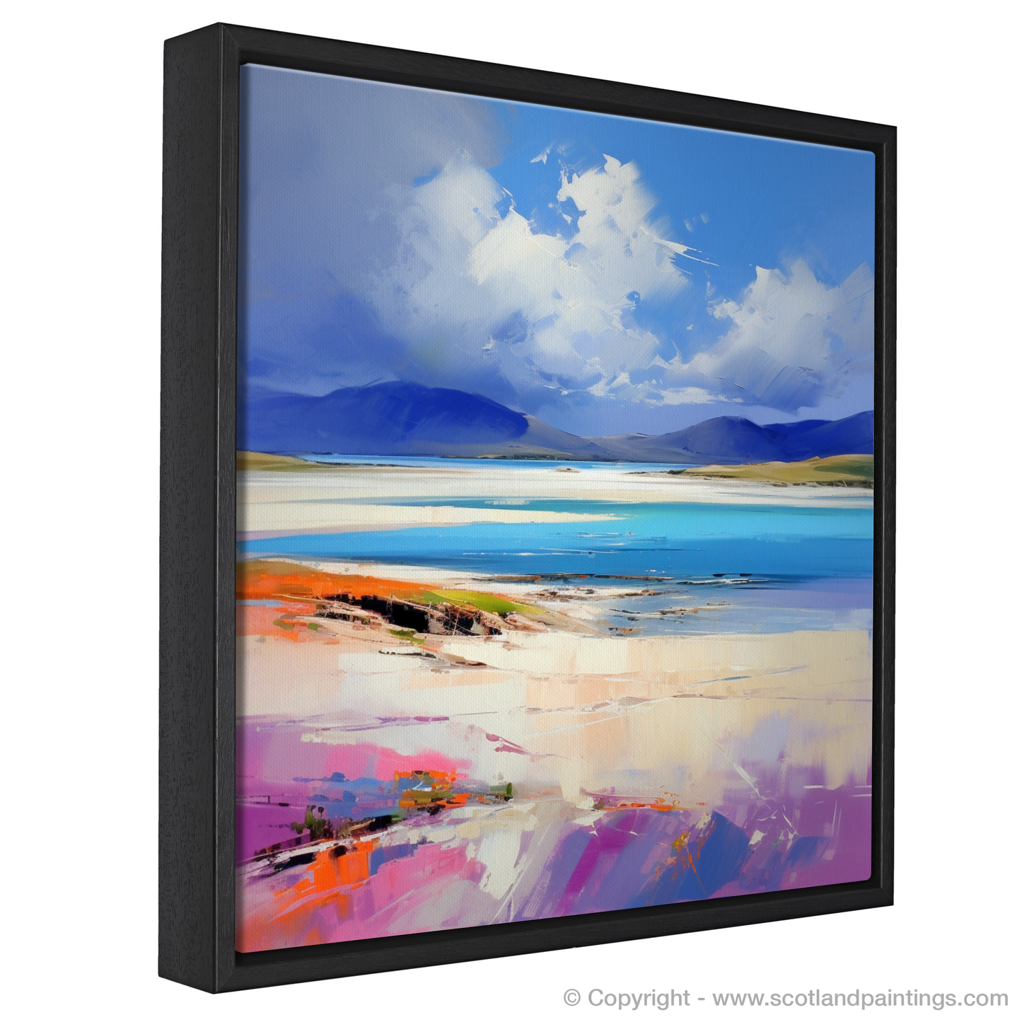 Painting and Art Print of Luskentyre Beach, Isle of Harris entitled "Luskentyre Beach Symphony: An Expressionist Ode to Scottish Shores".