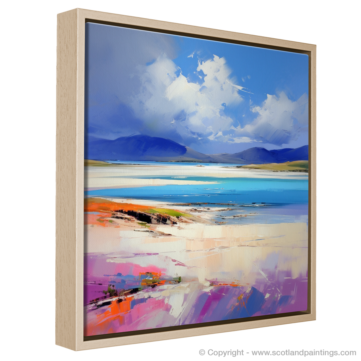 Painting and Art Print of Luskentyre Beach, Isle of Harris entitled "Luskentyre Beach Symphony: An Expressionist Ode to Scottish Shores".