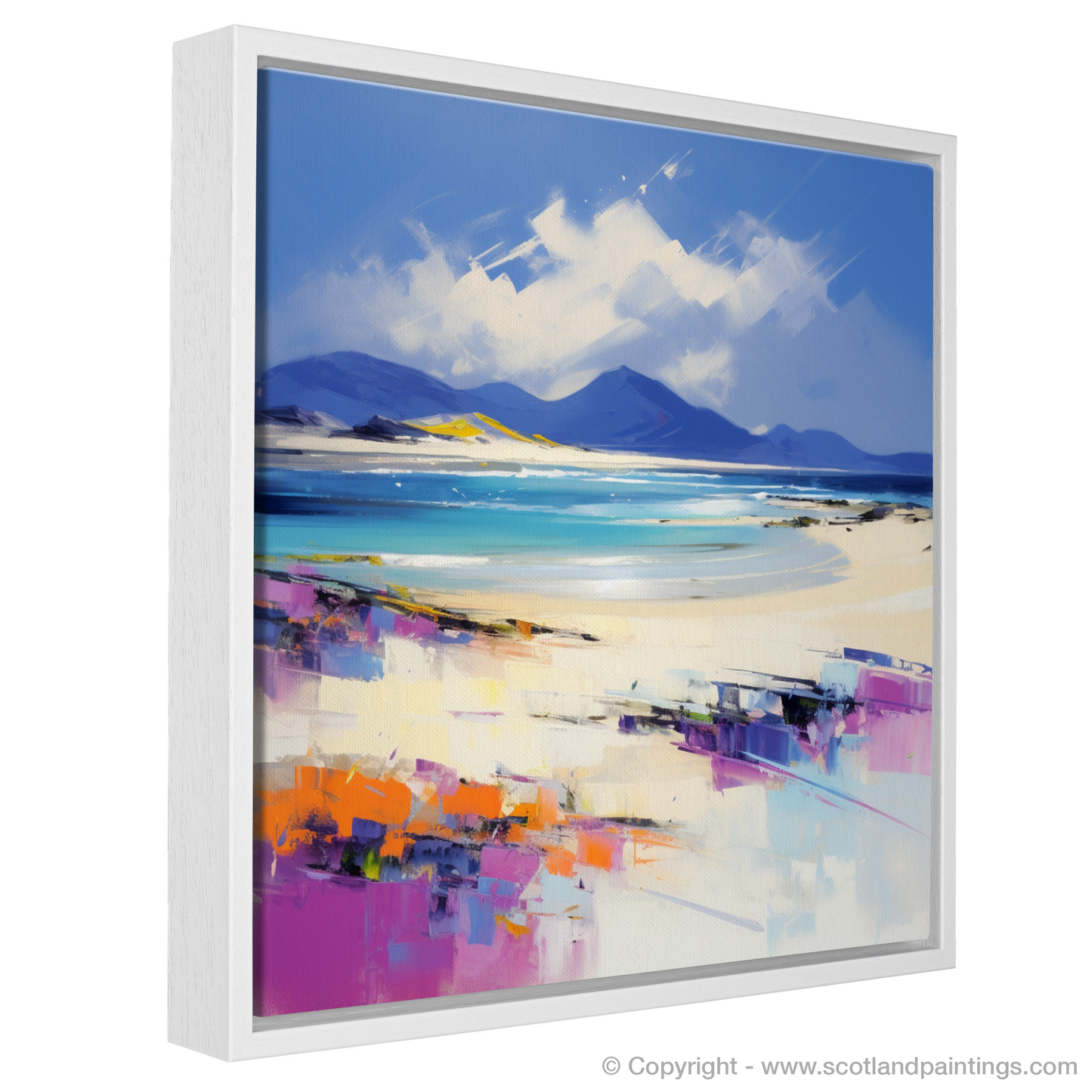 Painting and Art Print of Luskentyre Beach, Isle of Harris entitled "Wild Embrace of Luskentyre Beach".