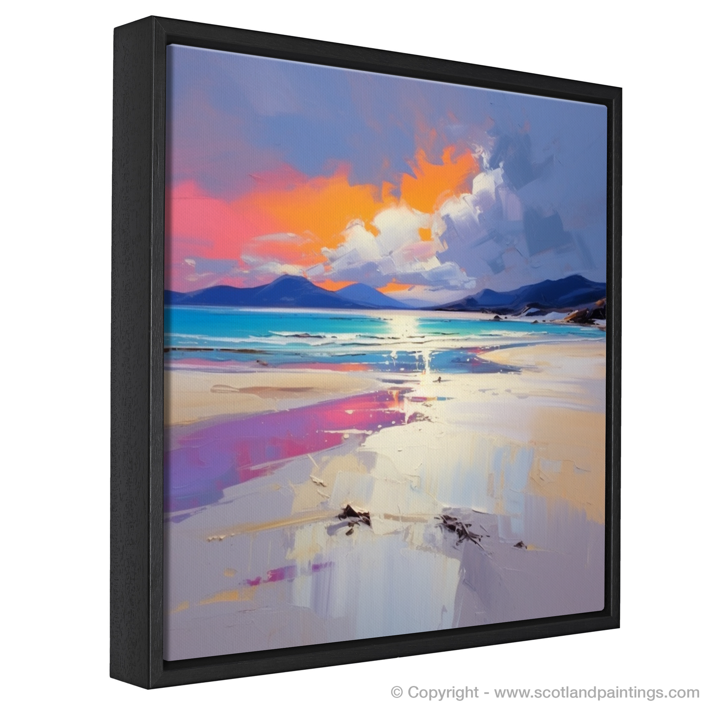 Painting and Art Print of Luskentyre Beach, Isle of Harris entitled "Luskentyre Beach: An Expressionist Ode to Wild Scottish Splendour".