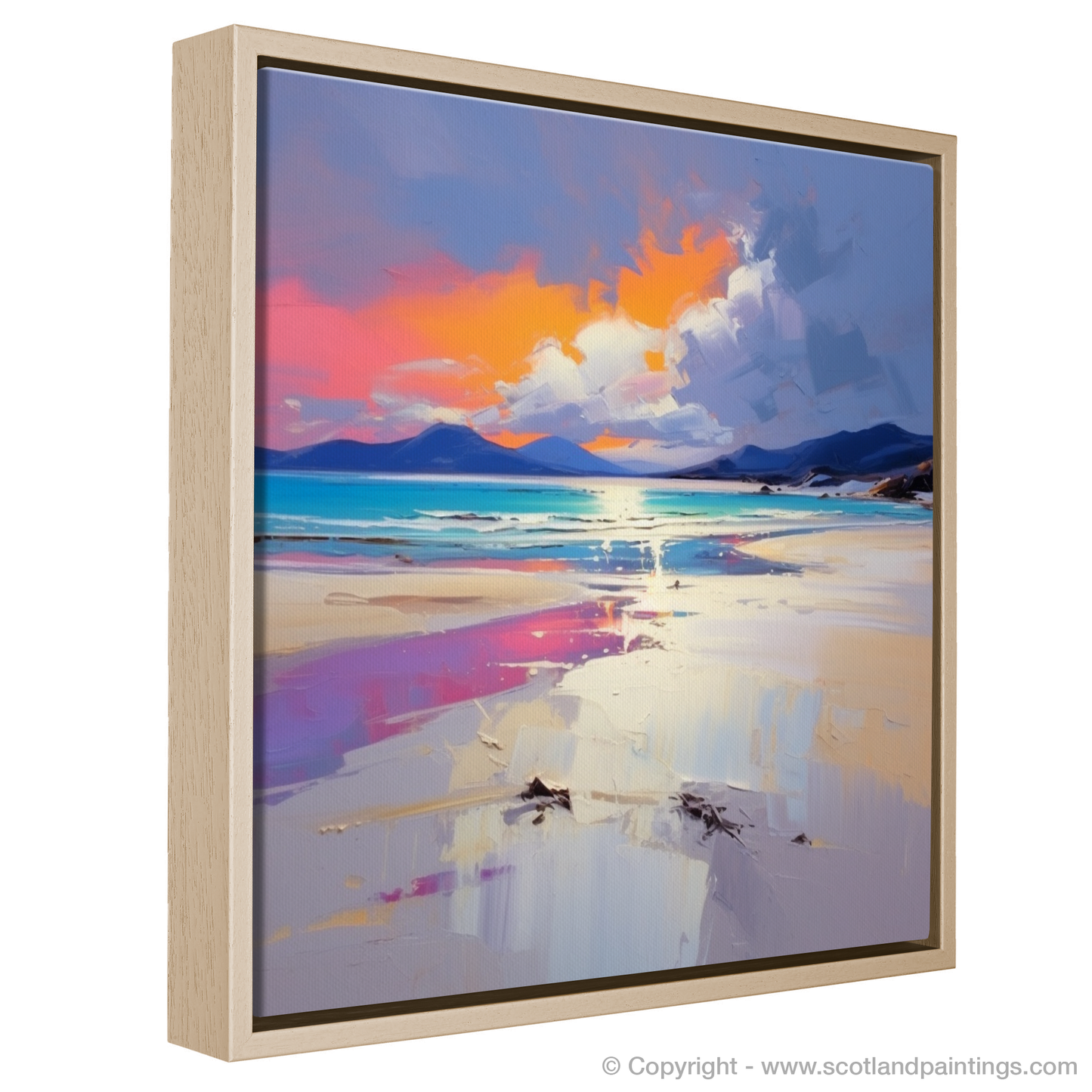 Painting and Art Print of Luskentyre Beach, Isle of Harris entitled "Luskentyre Beach: An Expressionist Ode to Wild Scottish Splendour".