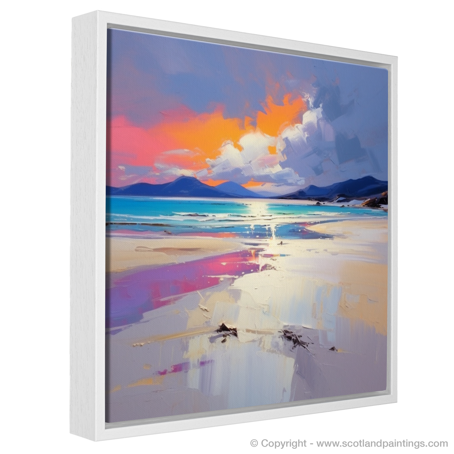 Painting and Art Print of Luskentyre Beach, Isle of Harris entitled "Luskentyre Beach: An Expressionist Ode to Wild Scottish Splendour".