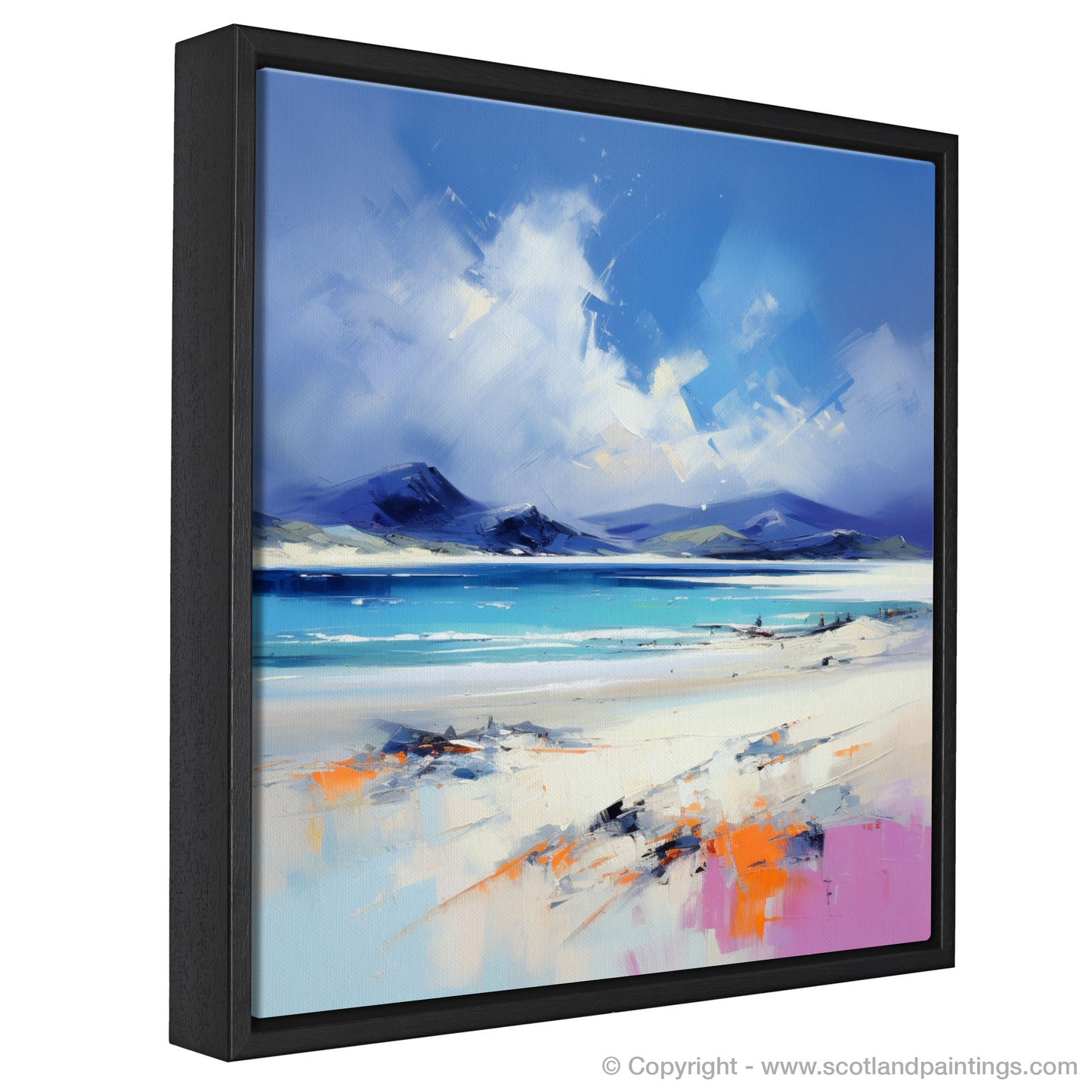 Painting and Art Print of Luskentyre Beach, Isle of Harris entitled "Wild Hebridean Shores: The Luskentyre Beach Expression".