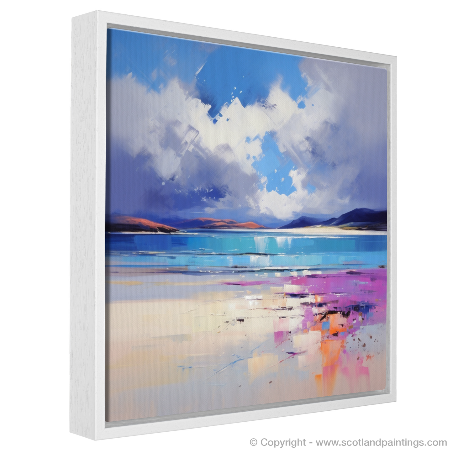 Painting and Art Print of Luskentyre Beach, Isle of Harris entitled "Luskentyre Dreamscape: An Expressionist Ode to Scottish Shores".