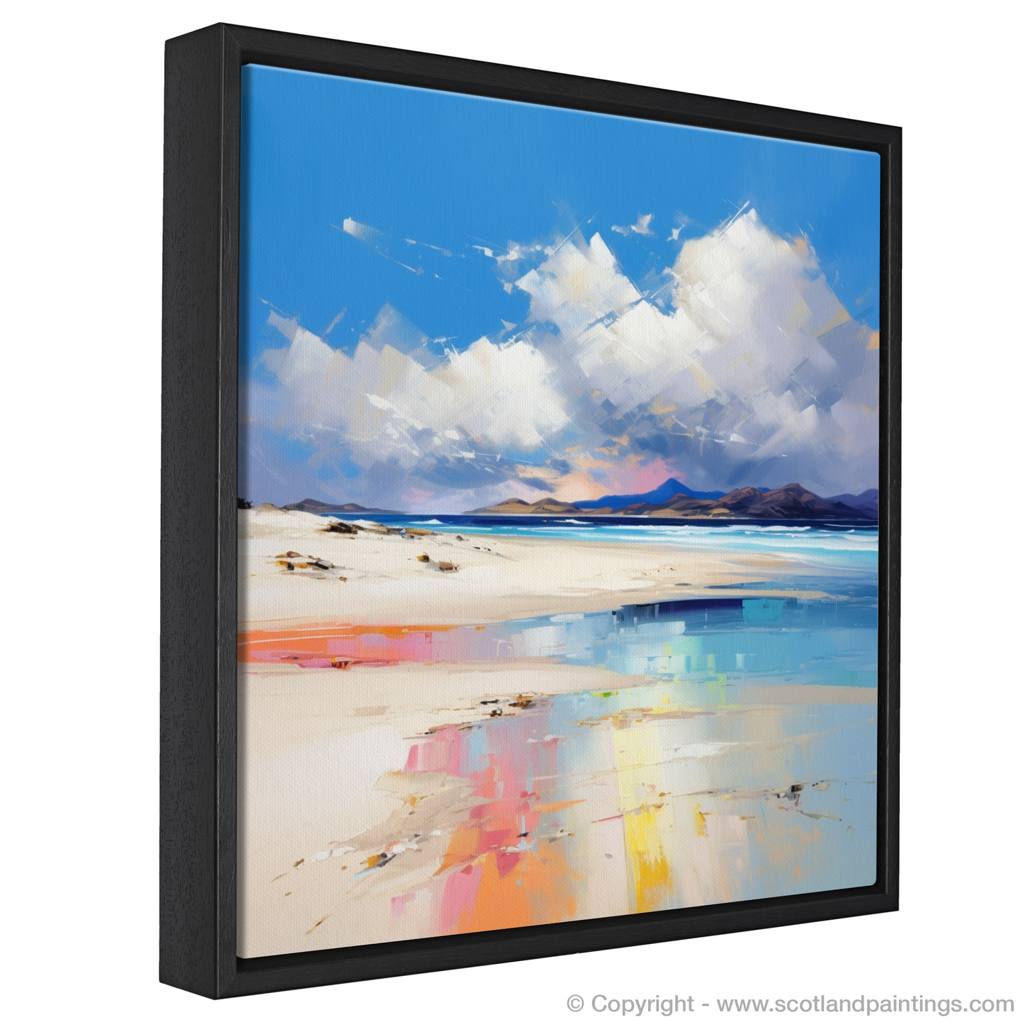 Painting and Art Print of Luskentyre Beach, Isle of Harris entitled "Luskentyre Beach: An Expressionist Ode to Scottish Serenity".