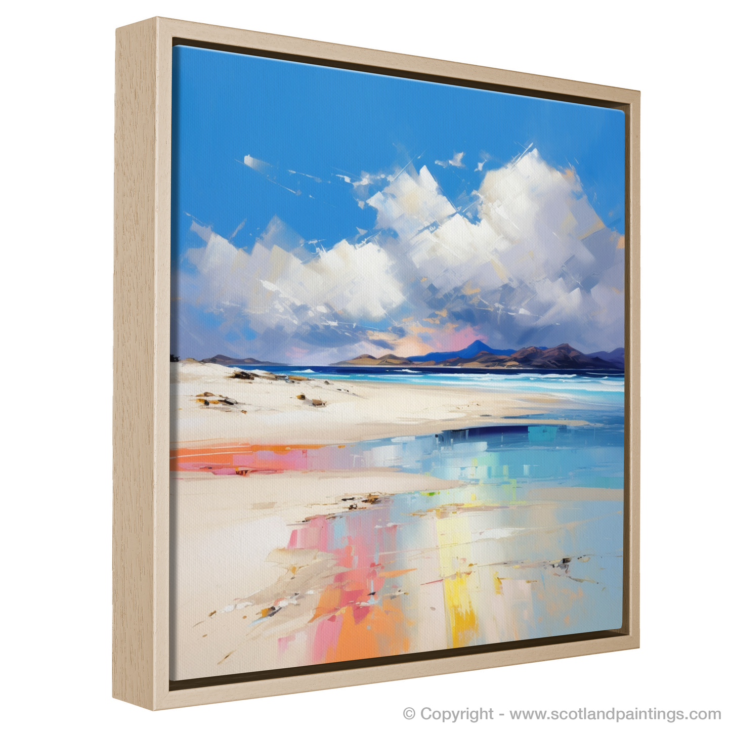 Painting and Art Print of Luskentyre Beach, Isle of Harris entitled "Luskentyre Beach: An Expressionist Ode to Scottish Serenity".