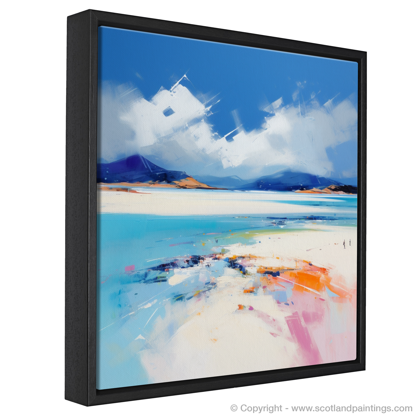 Painting and Art Print of Luskentyre Beach, Isle of Harris entitled "Luskentyre Beach Reverie: An Expressionist Ode to Scottish Shores".