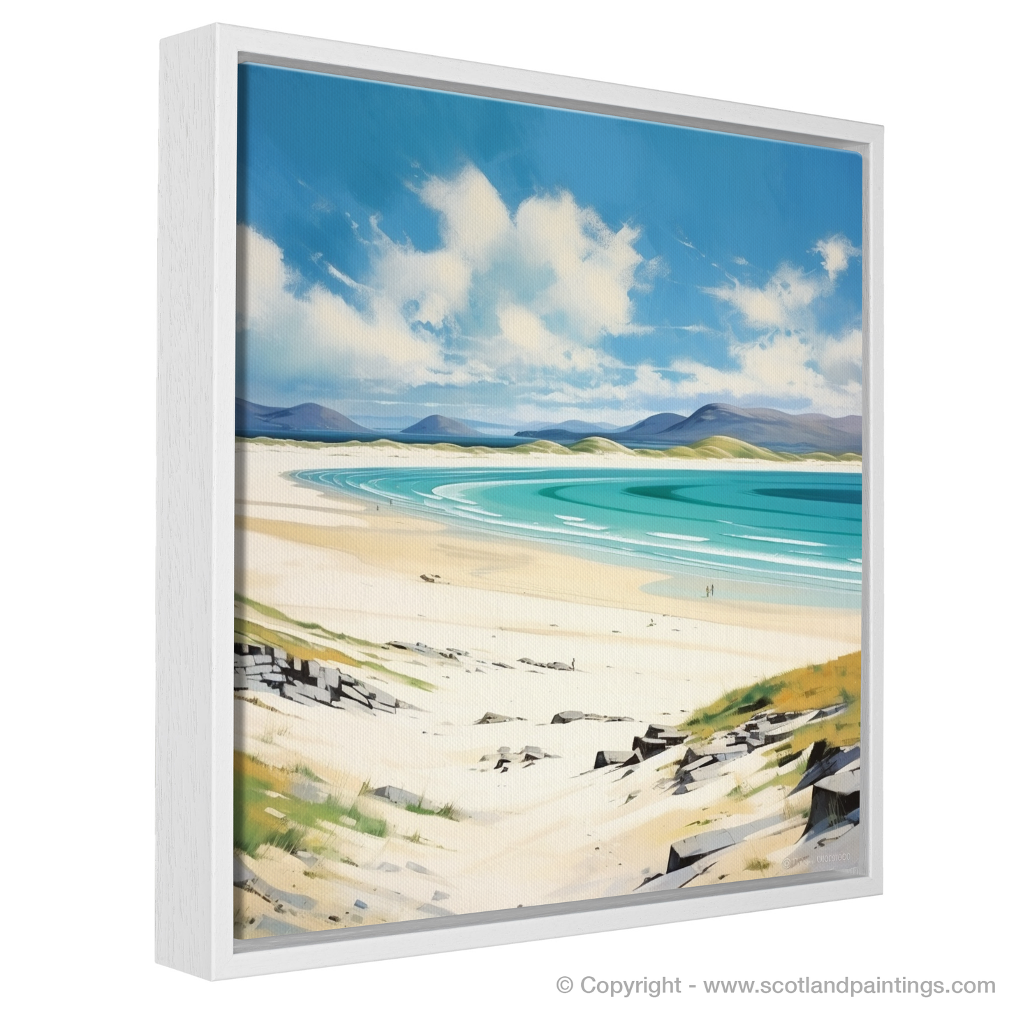 Painting and Art Print of Luskentyre Beach, Isle of Harris entitled "Serene Shores of Luskentyre Beach".