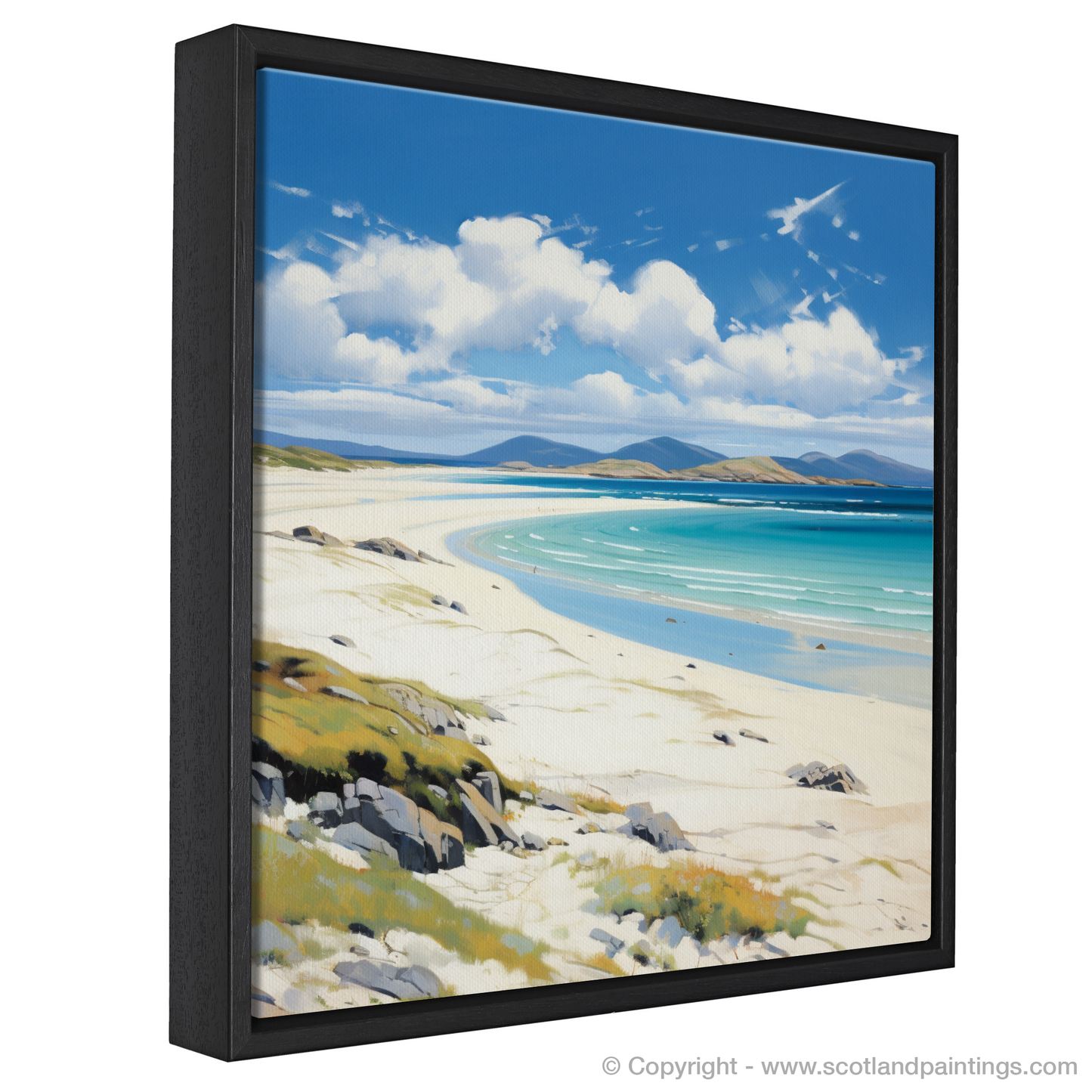 Painting and Art Print of Luskentyre Beach, Isle of Harris entitled "Serene Shores of Luskentyre: A Scottish Beach Elegy".