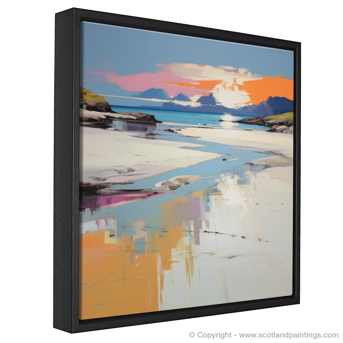 Painting and Art Print of Camusdarach Beach, Arisaig entitled "Camusdarach Beach Serenade: A Contemporary Homage to Scottish Shores".