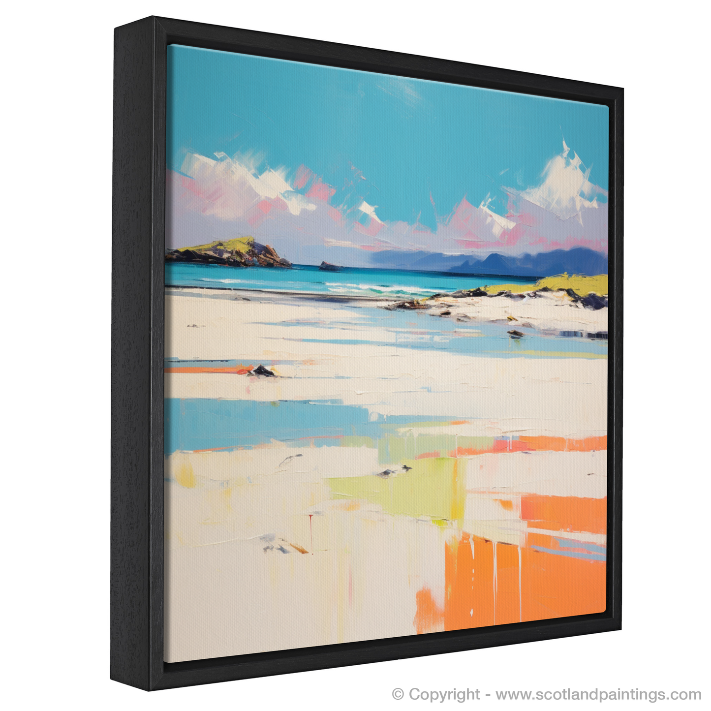 Painting and Art Print of Camusdarach Beach, Arisaig entitled "Camusdarach Beach: A Contemporary Ode to Scotland's Seaside Splendour".