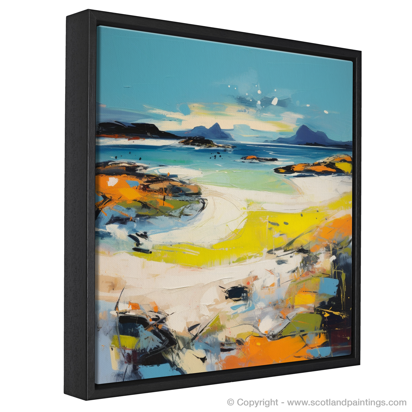 Painting and Art Print of Camusdarach Beach, Arisaig entitled "Camusdarach Beach Abstract: A Scottish Coastal Symphony".