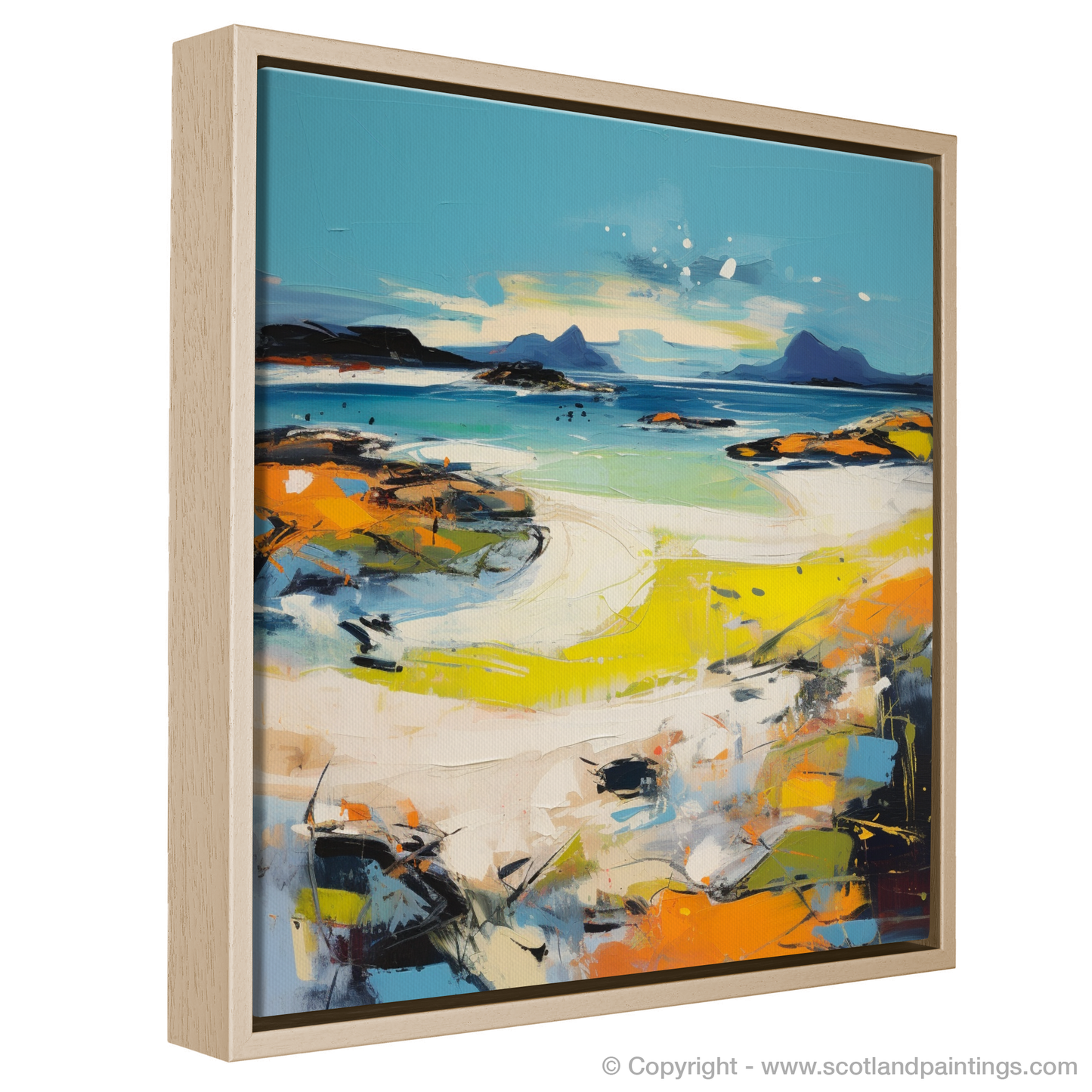 Painting and Art Print of Camusdarach Beach, Arisaig entitled "Camusdarach Beach Abstract: A Scottish Coastal Symphony".